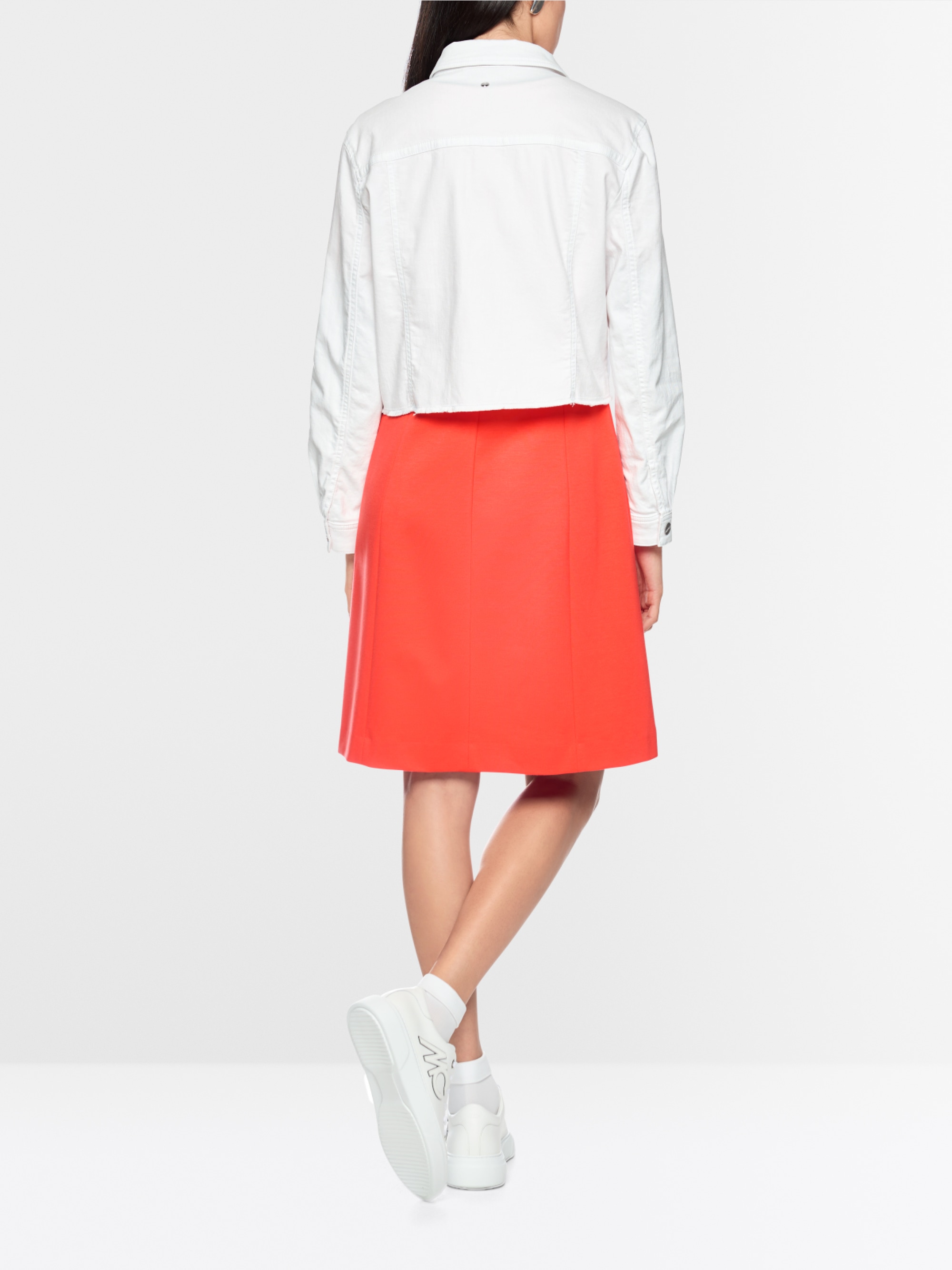 Short denim jacket in stretch cotton