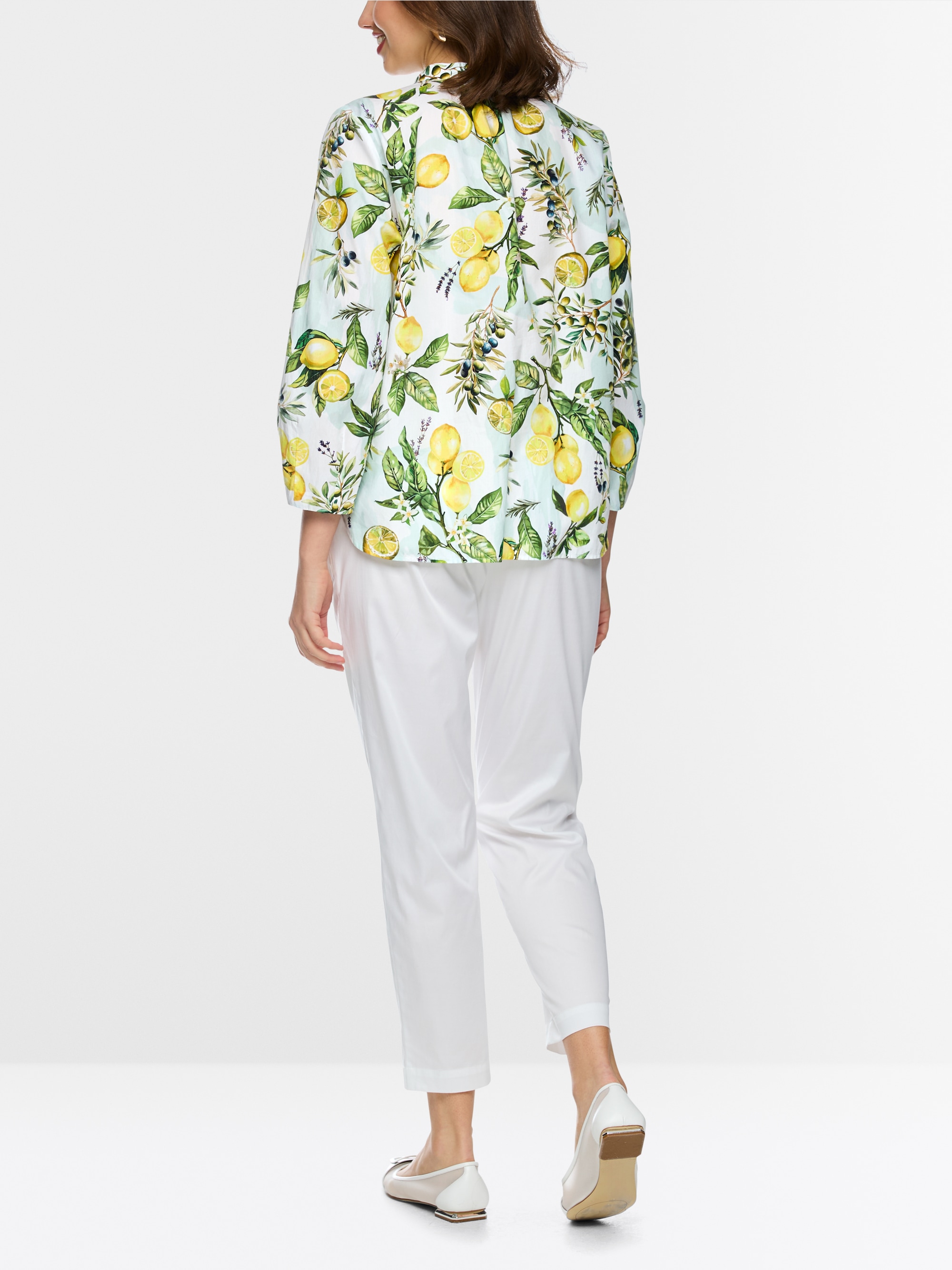 Cotton blouse with lemon print