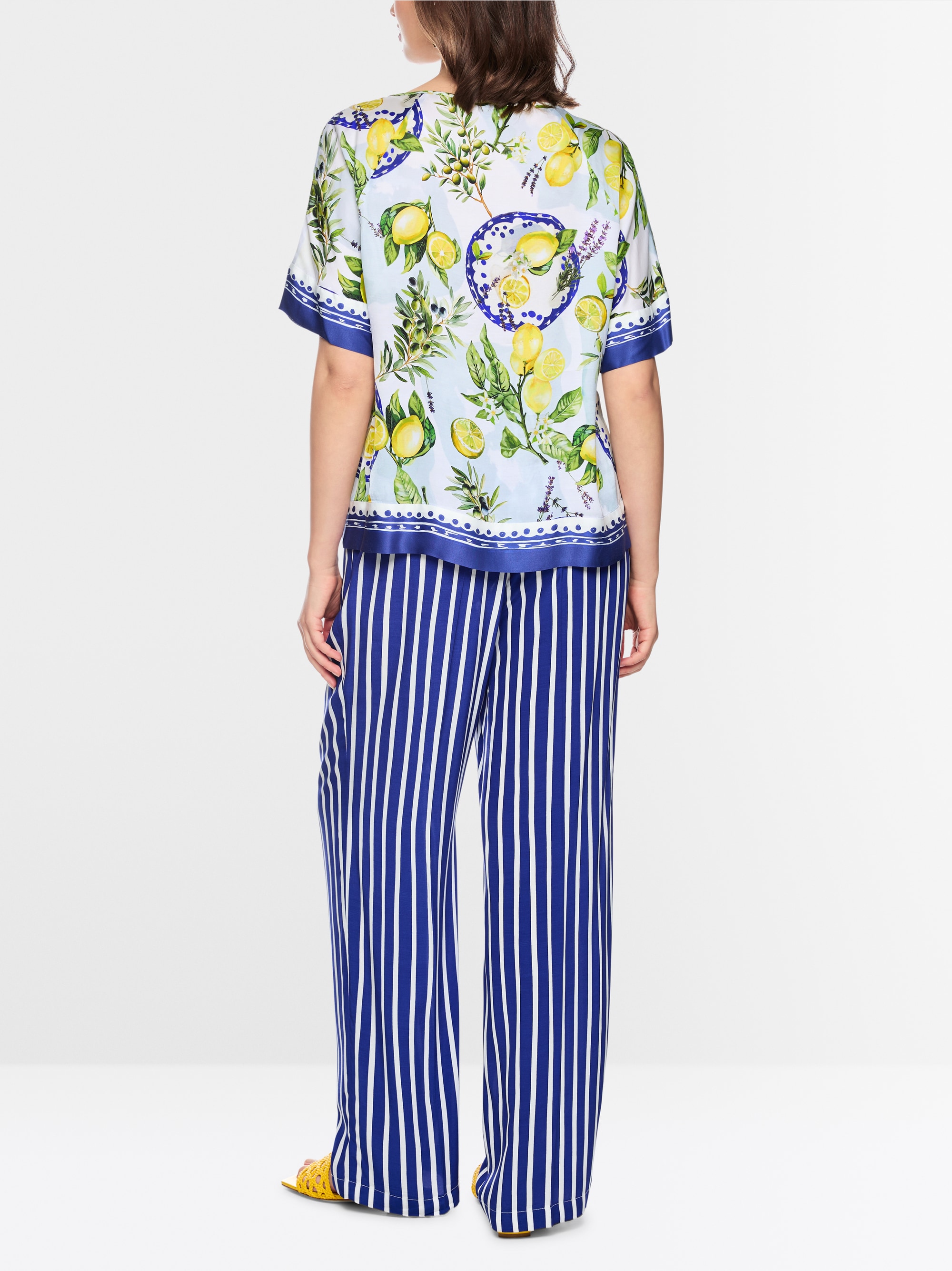 Viscose blouse with Mediterranean print