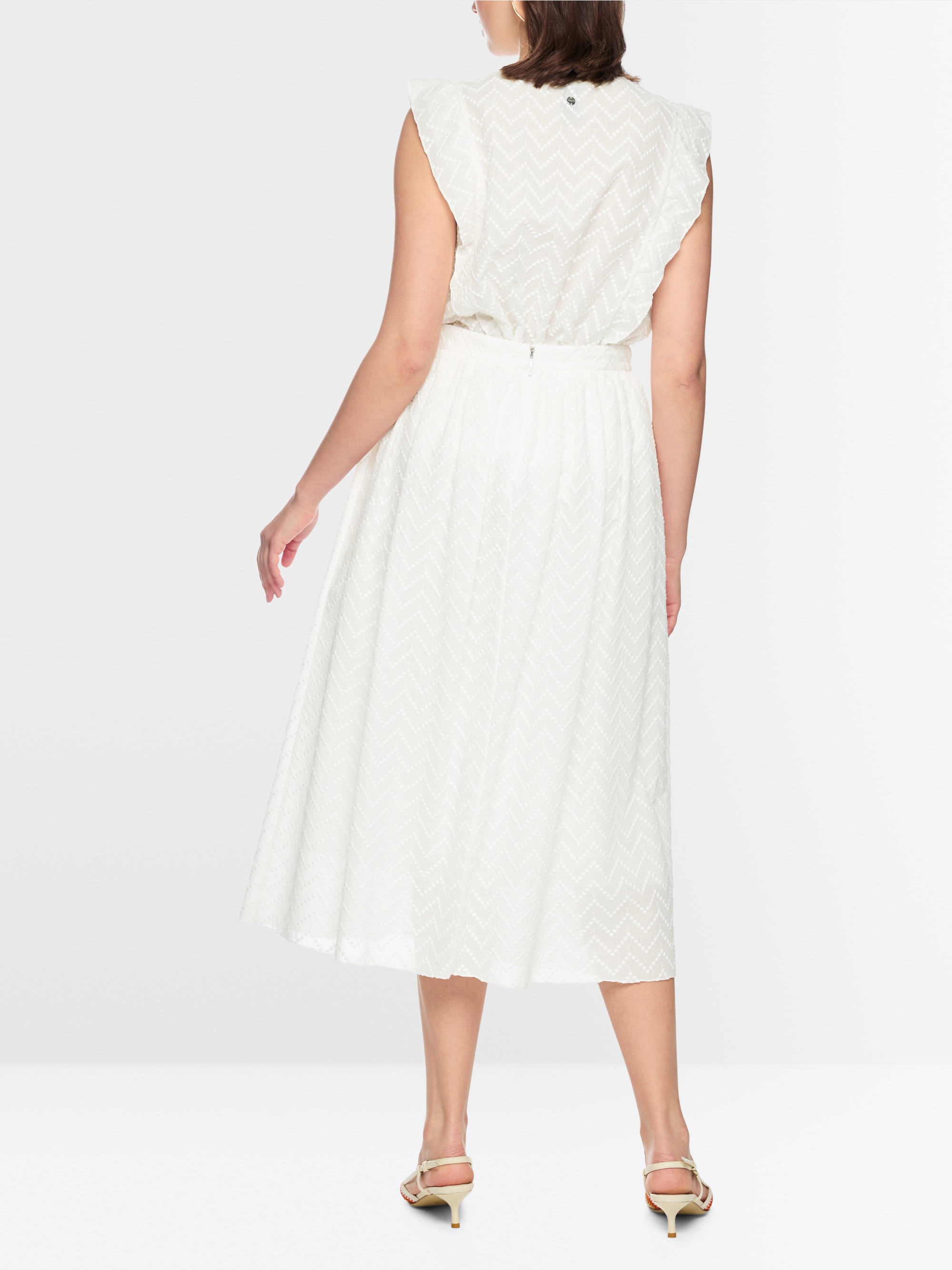 Pleated skirt in cotton blend