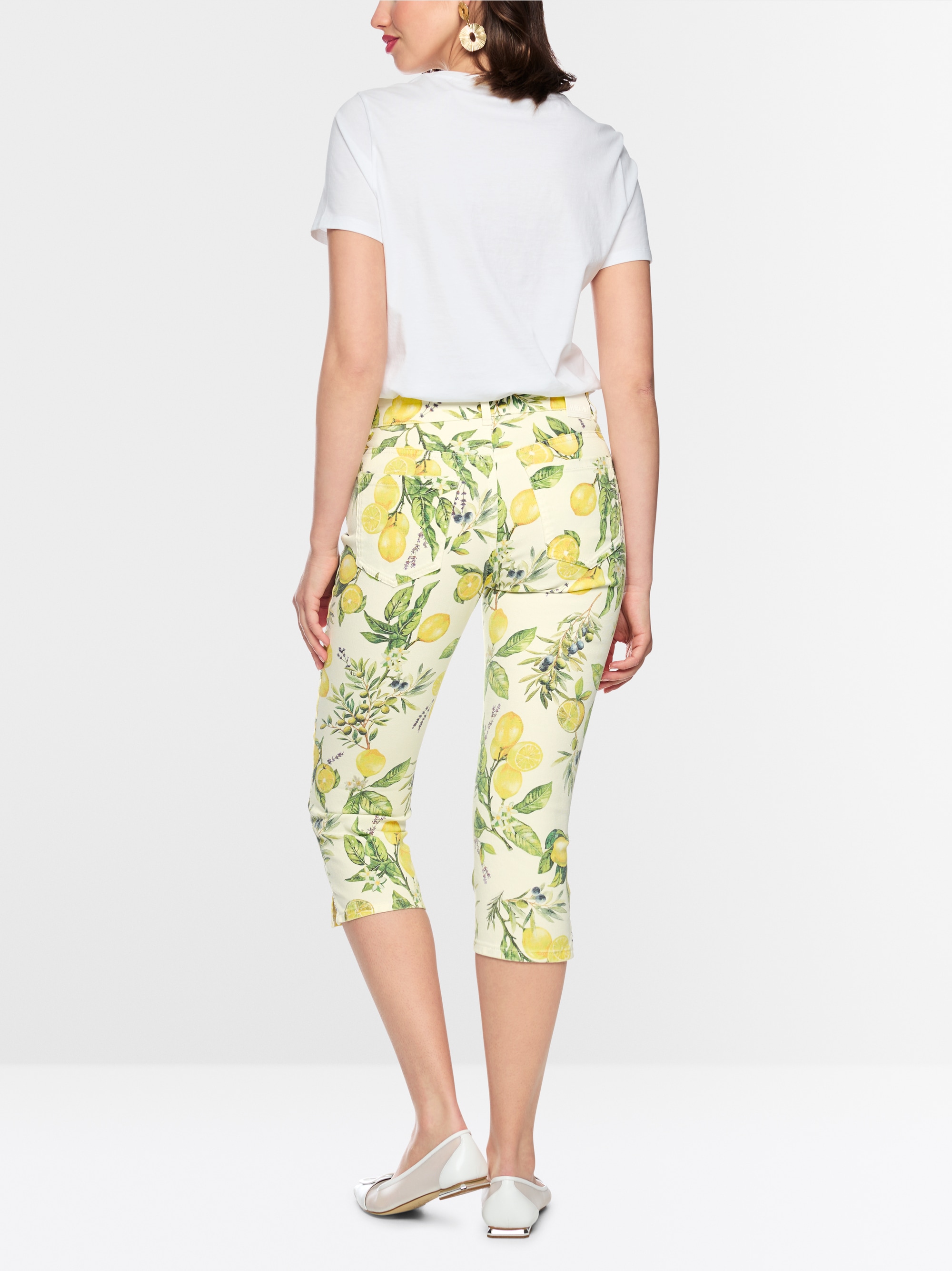 SILEA capri jeans with lemon print