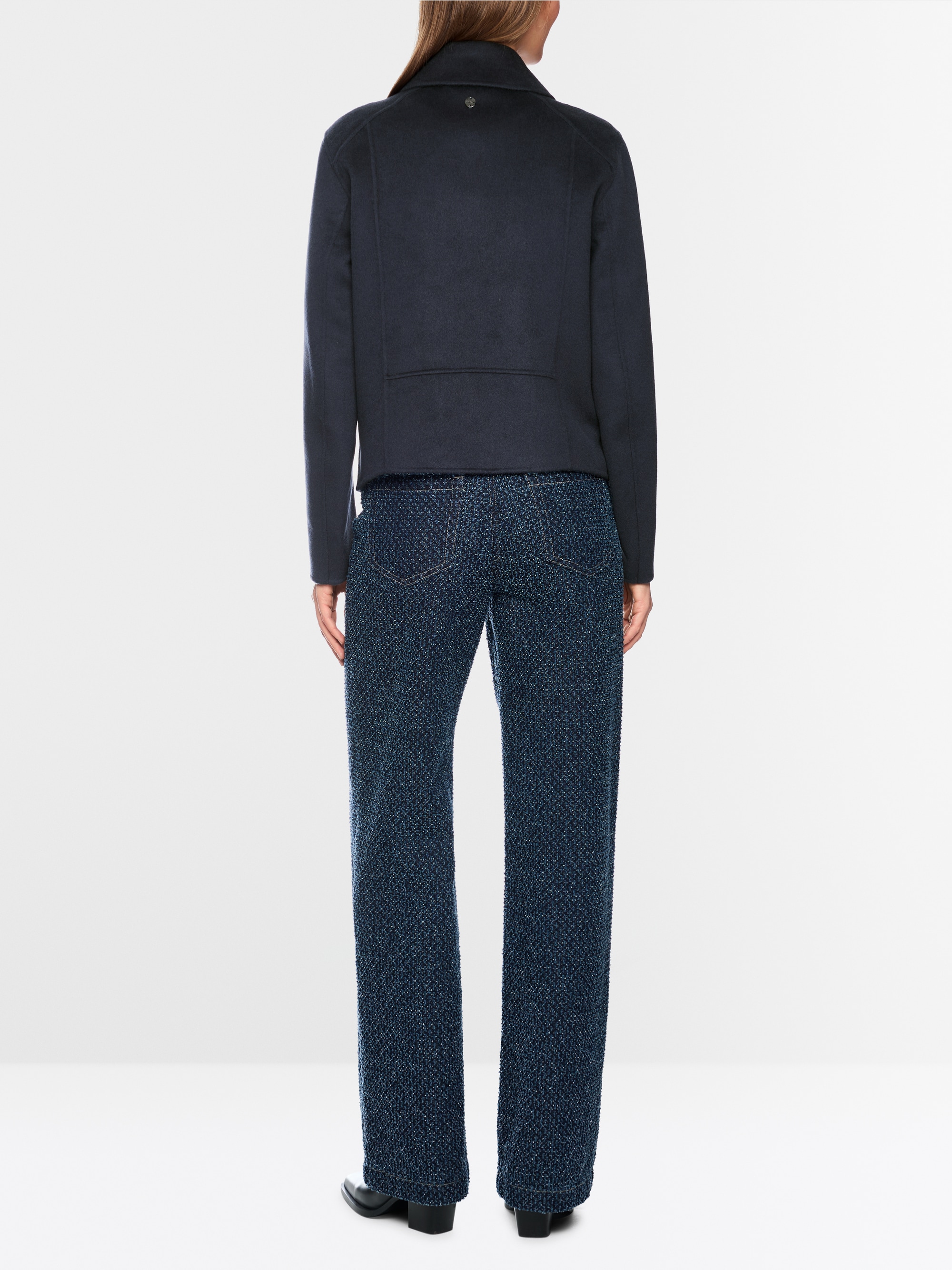 Élégant cardigan en laine style motard