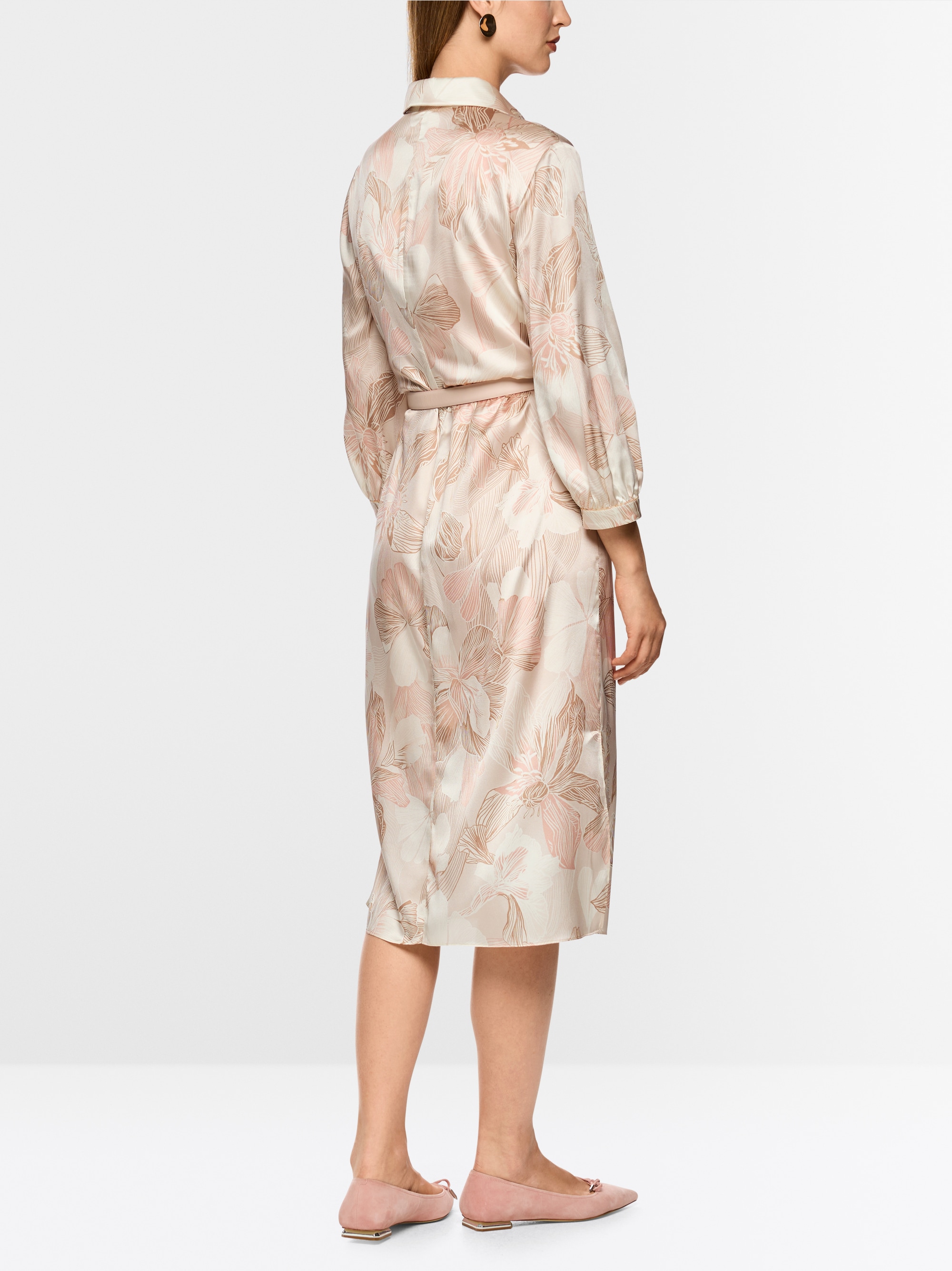 Robe chemisier en soie à imprimé floral