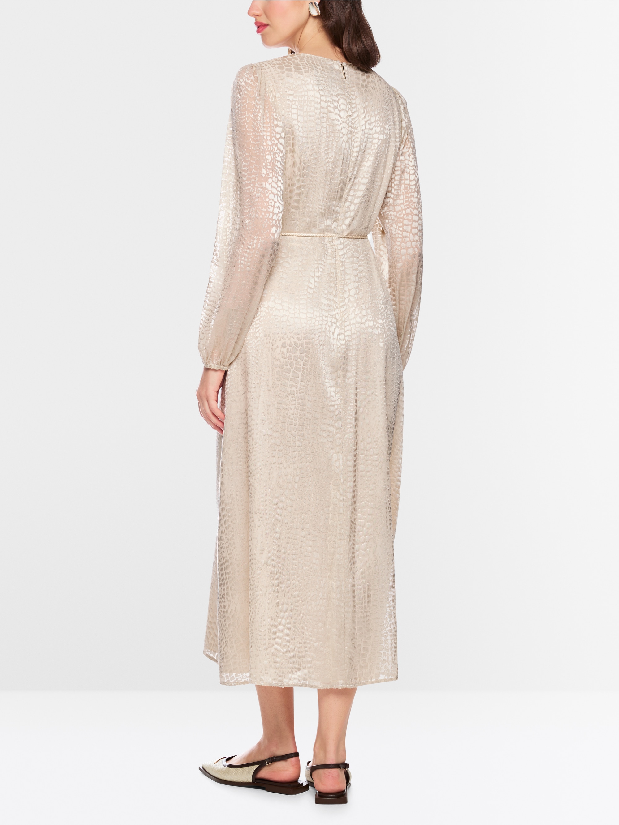 Devoré satin dress with leopard print