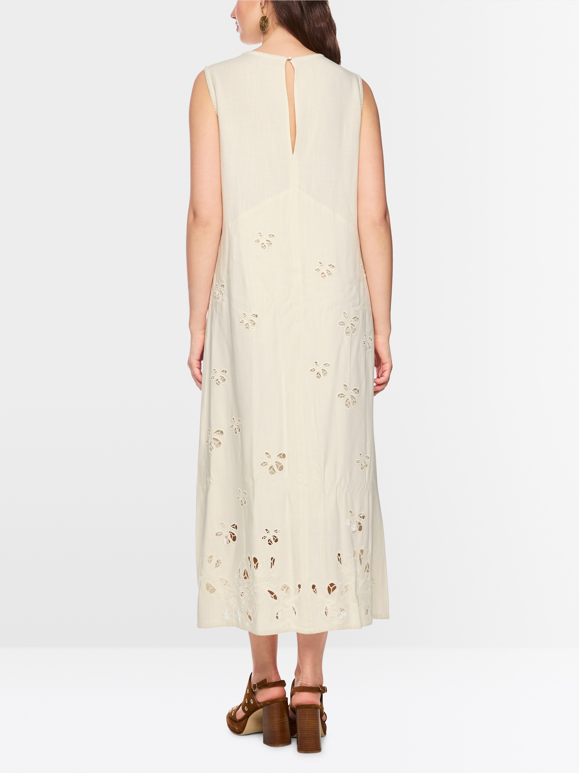 Maxi dress with broderie anglaise