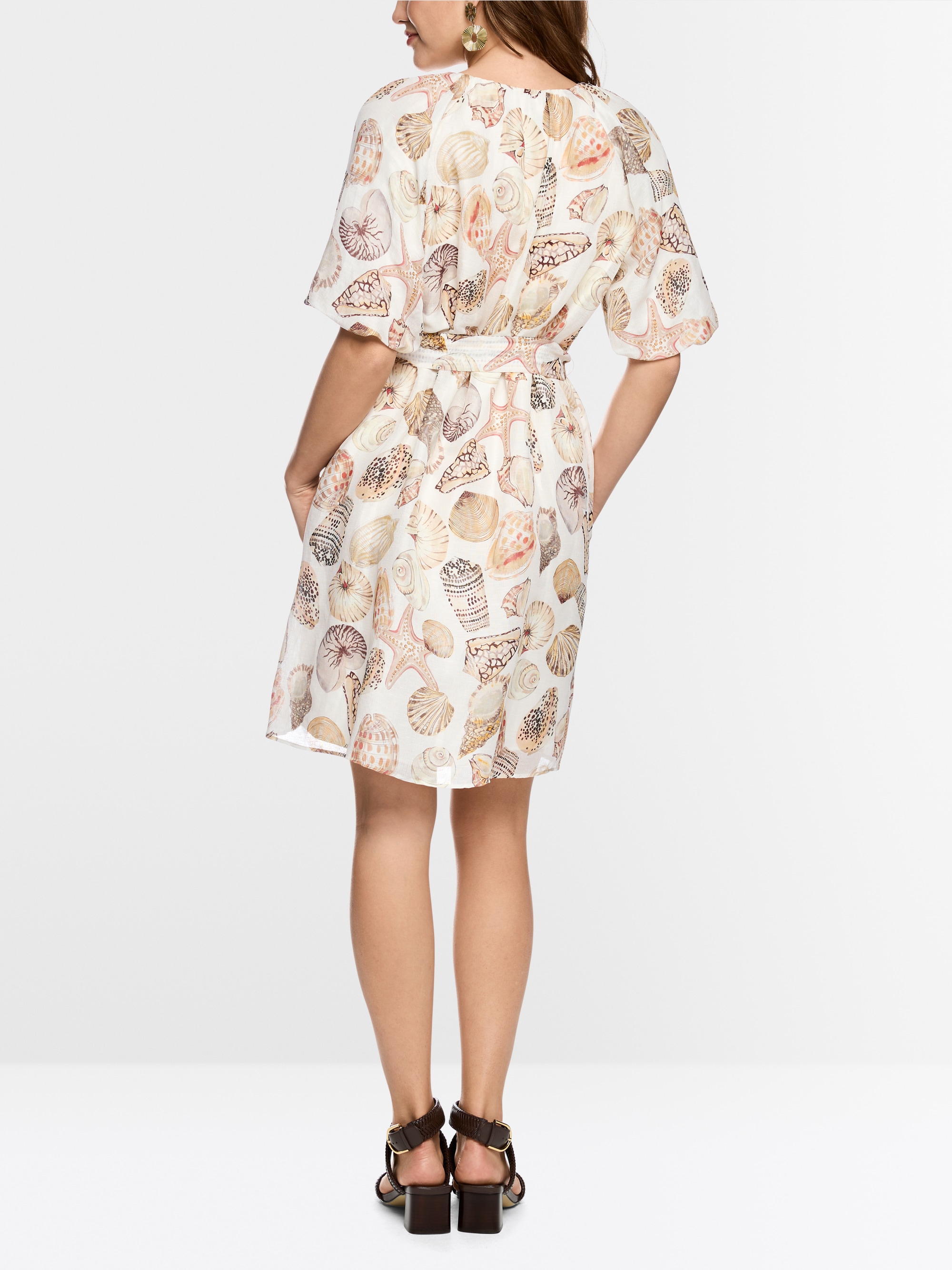 Mini dress in linen and silk