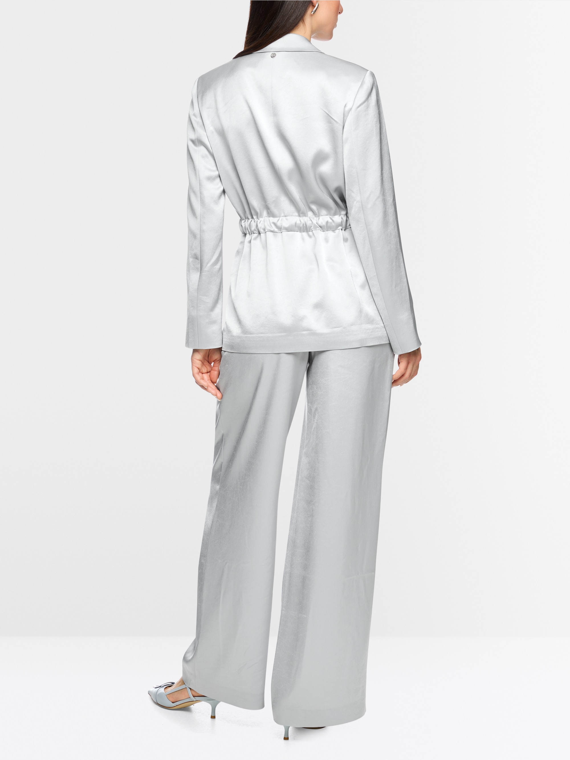 Elegant wrap blazer with waist belt