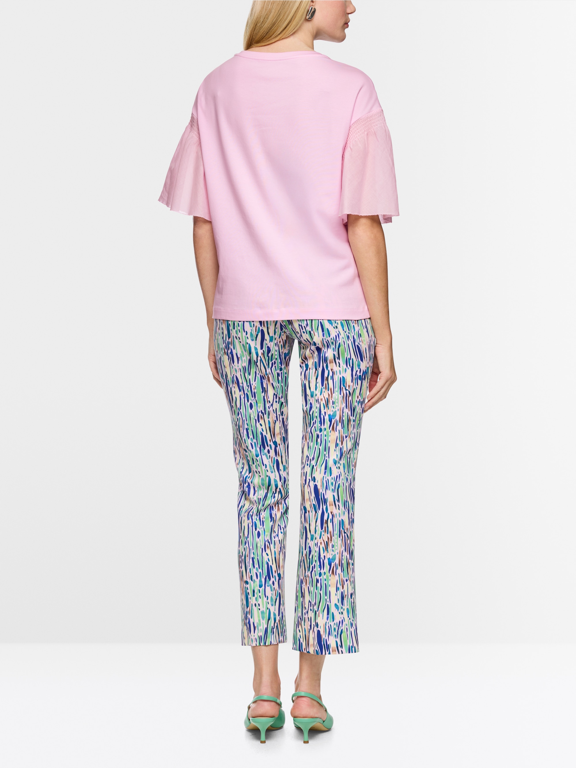 T-shirt en coton stretch avec détails smockés