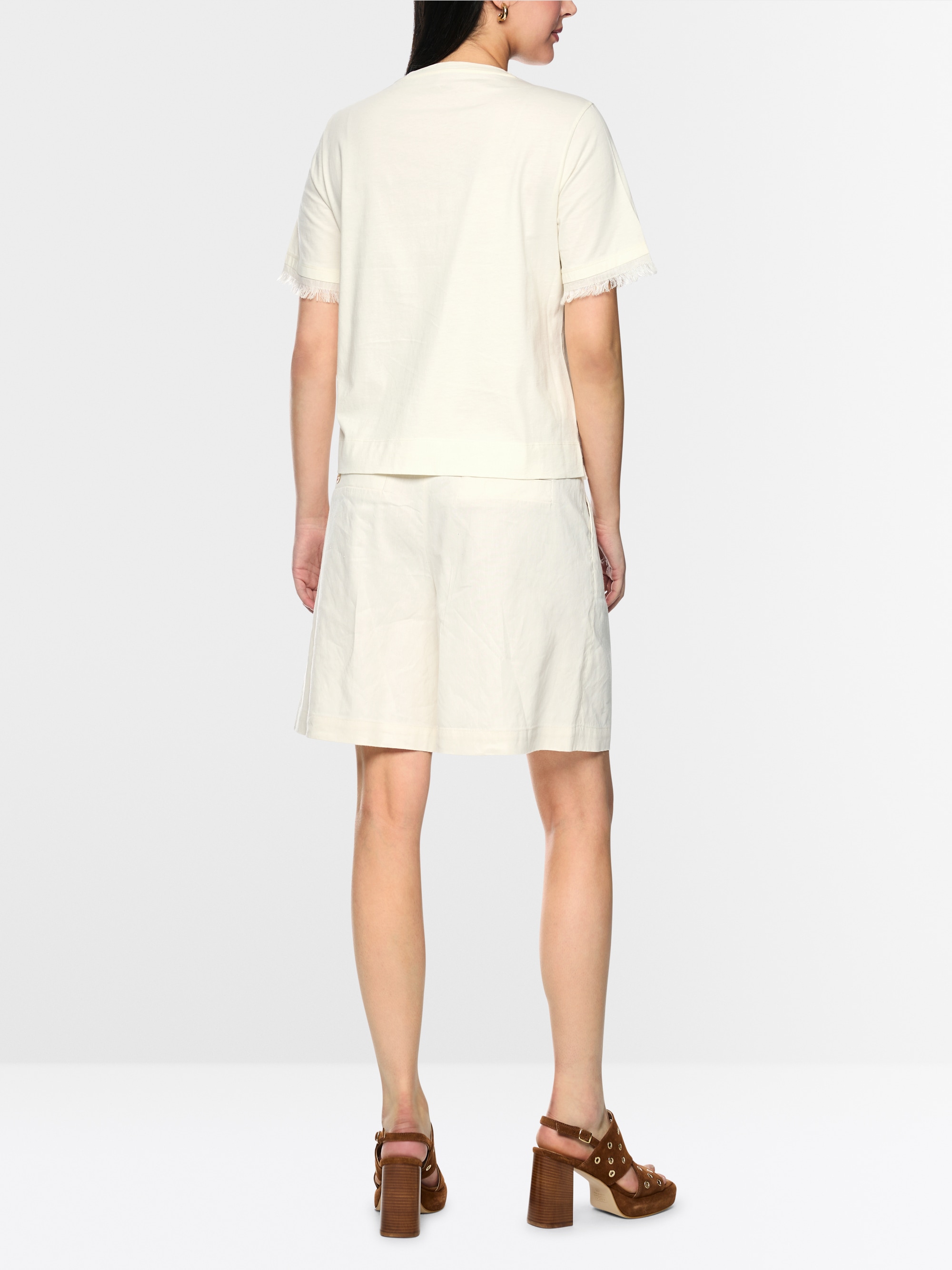 Cotton shirt with fringe