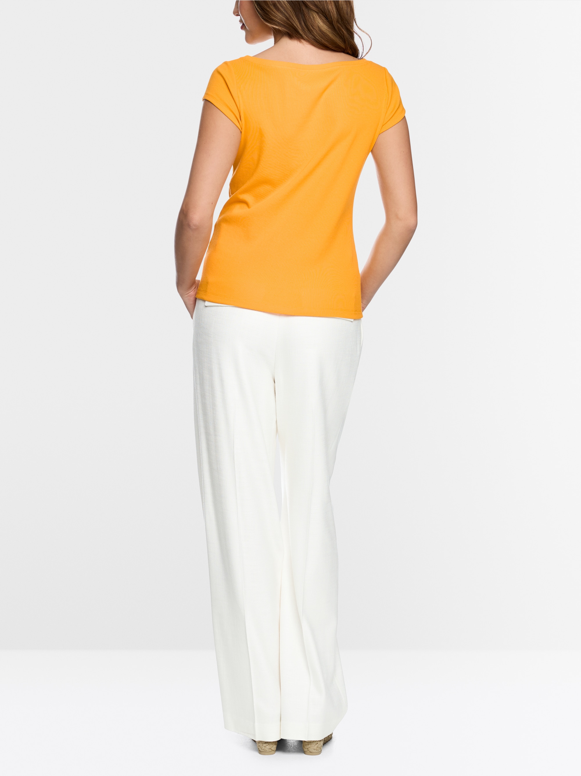 Stretch cotton shirt with cut-out