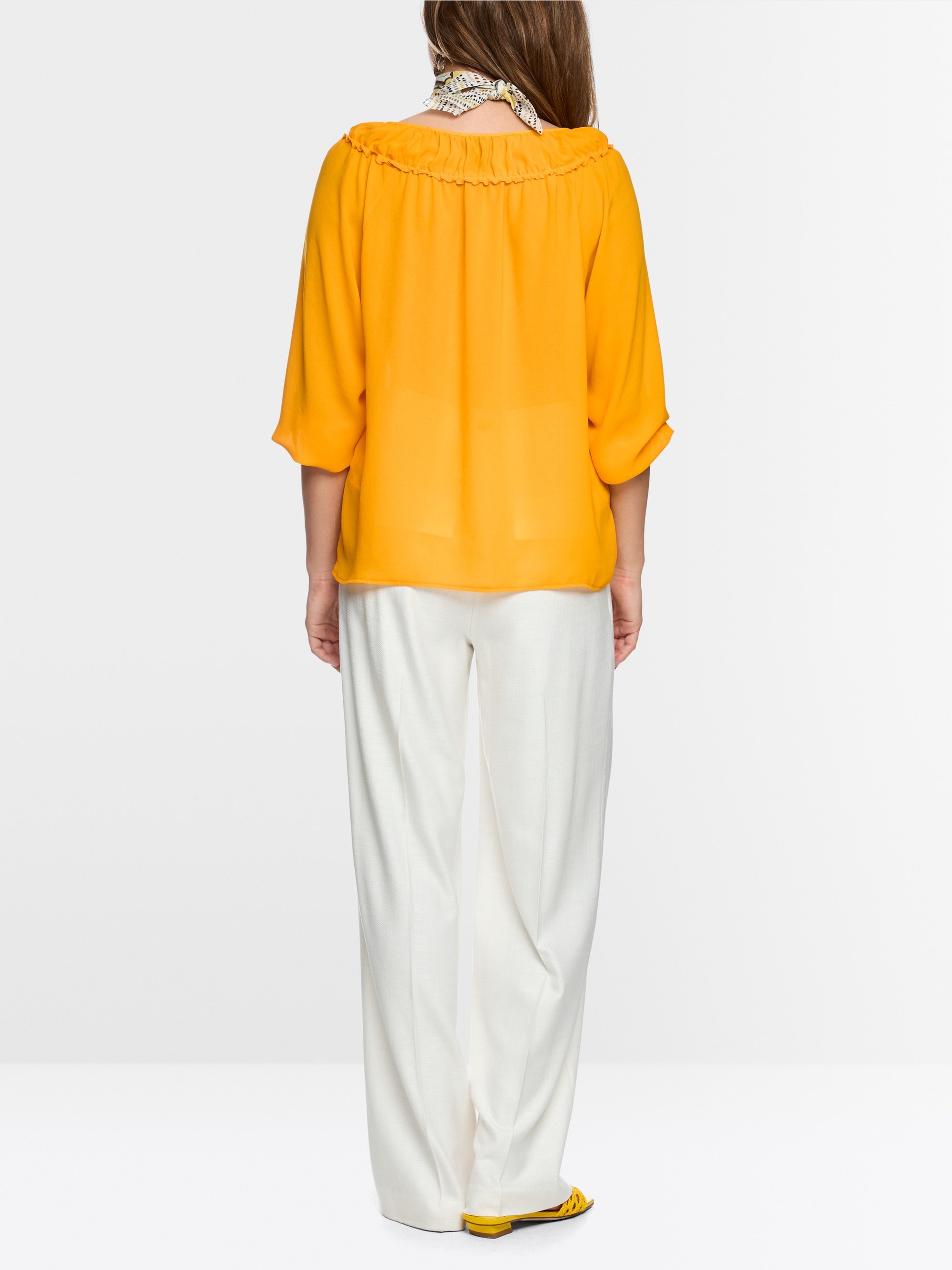 Blouse with Carmen neckline