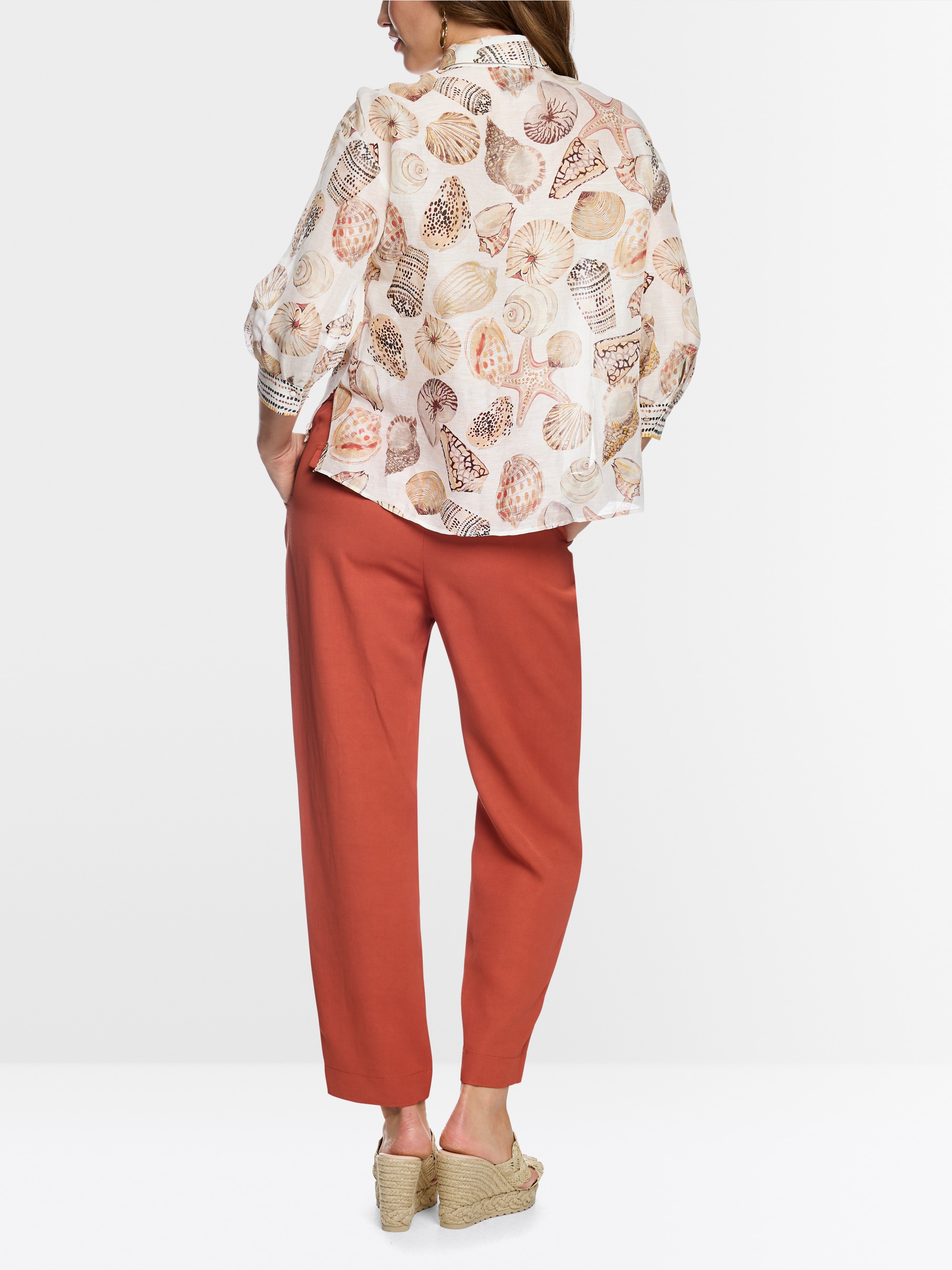 Linen-silk shirt blouse