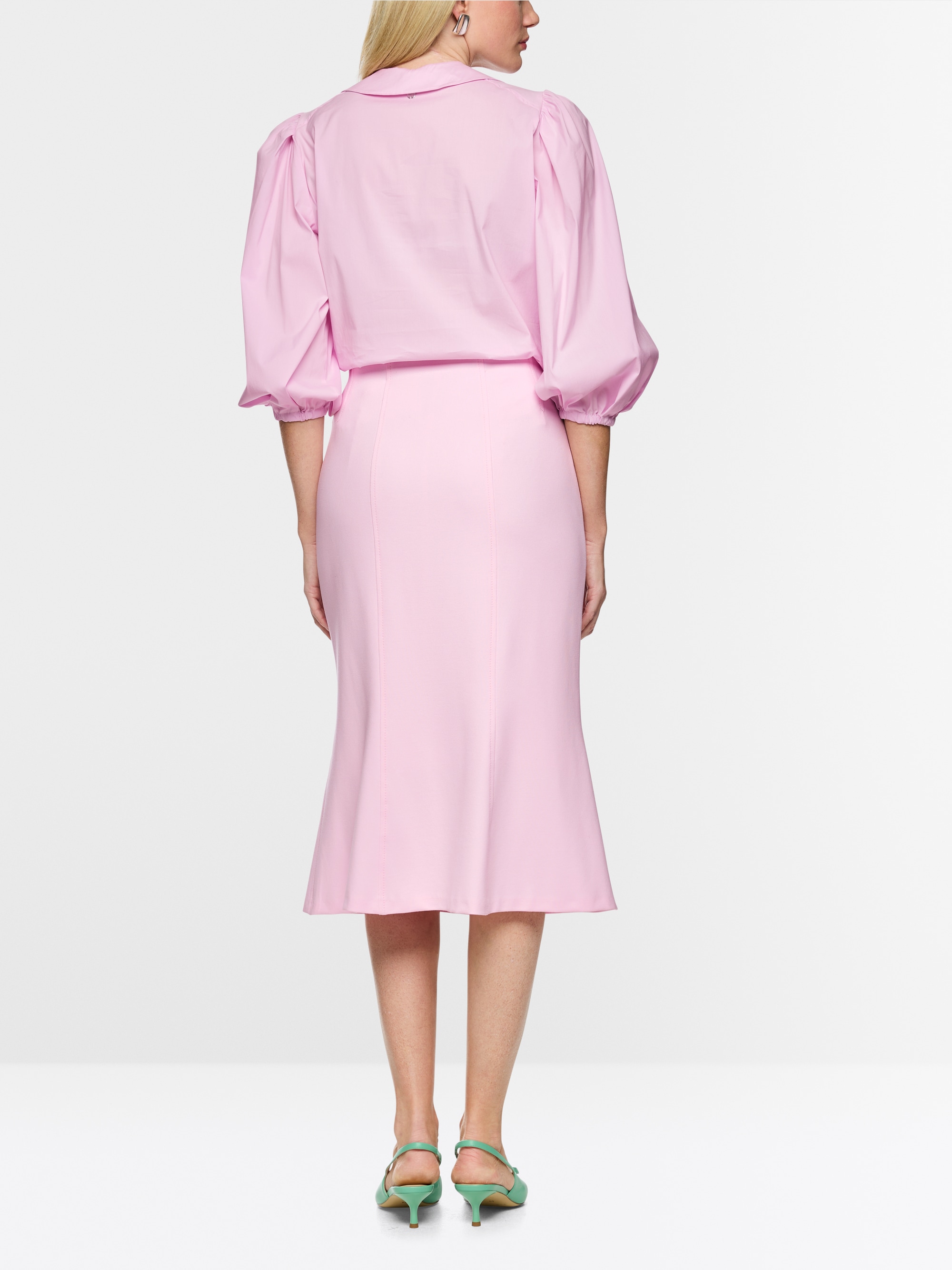 Jupe longueur genoux en viscose stretch