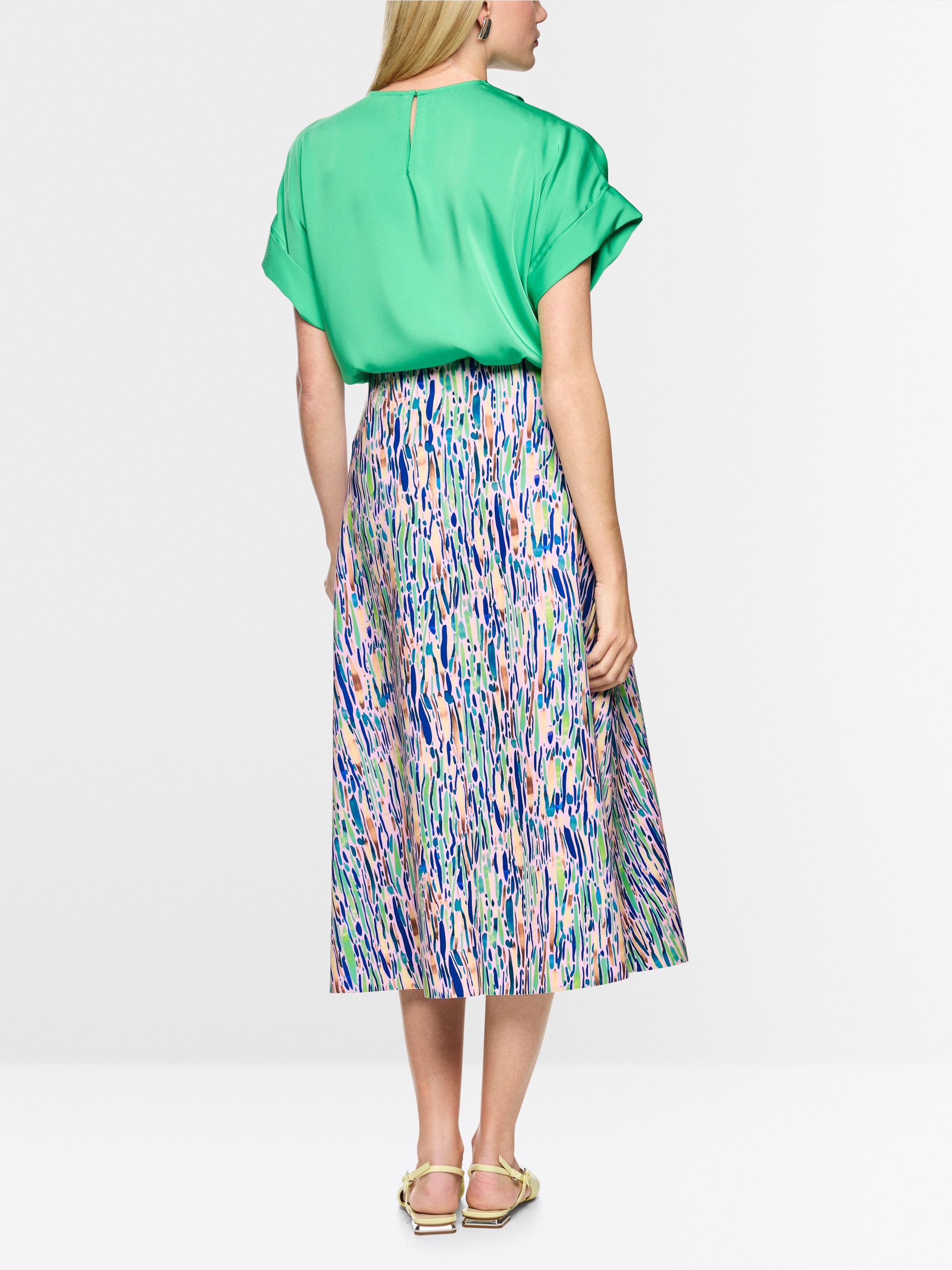 Jupe mi-mollet en jersey scuba