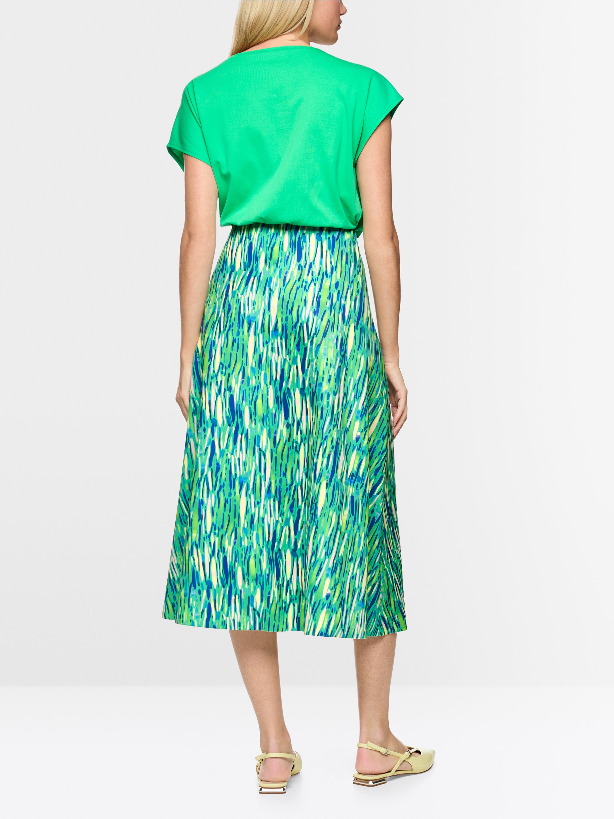 Jupe mi-mollet en jersey scuba