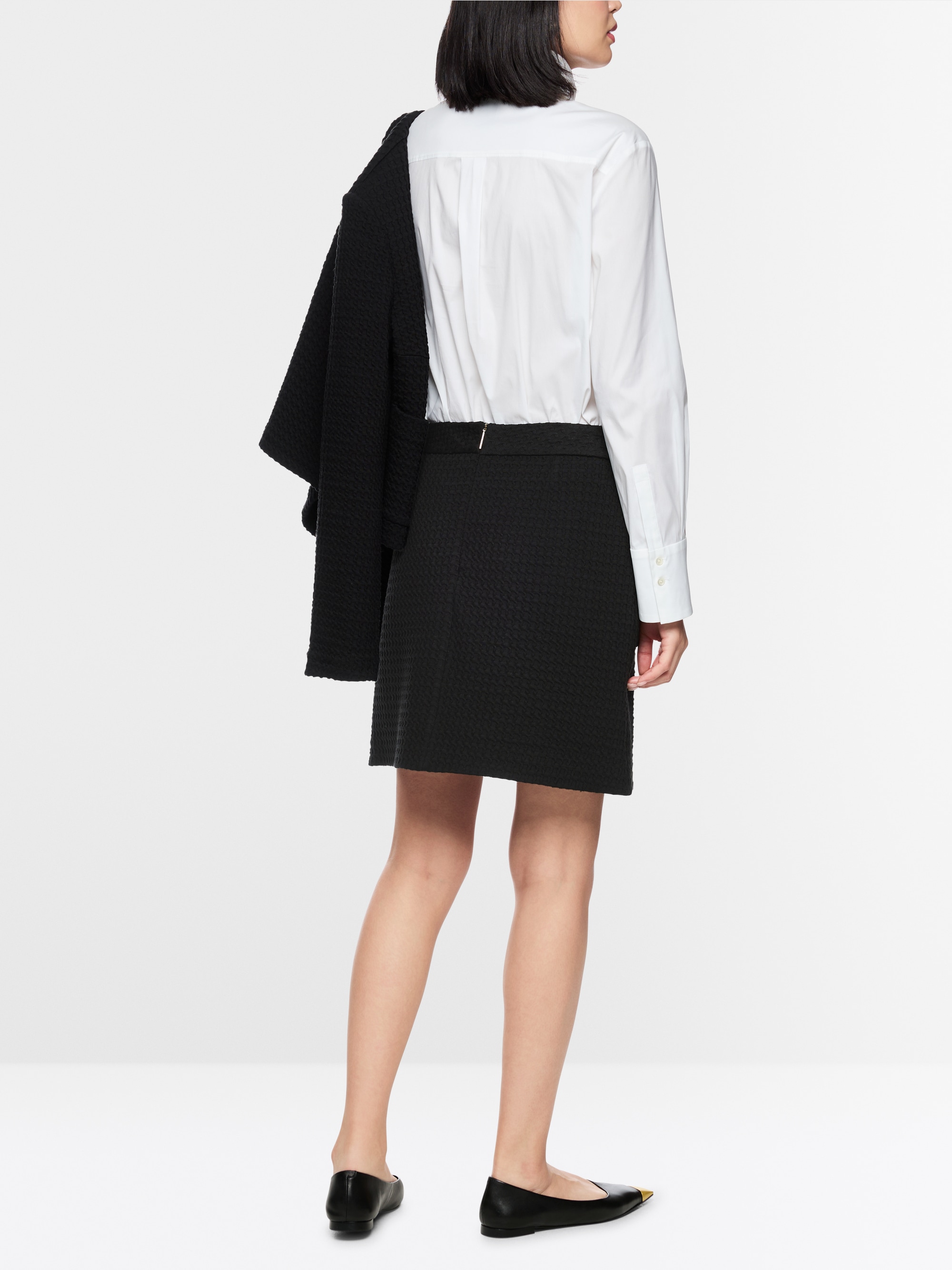 Mini skirt in waffle piqué with pockets