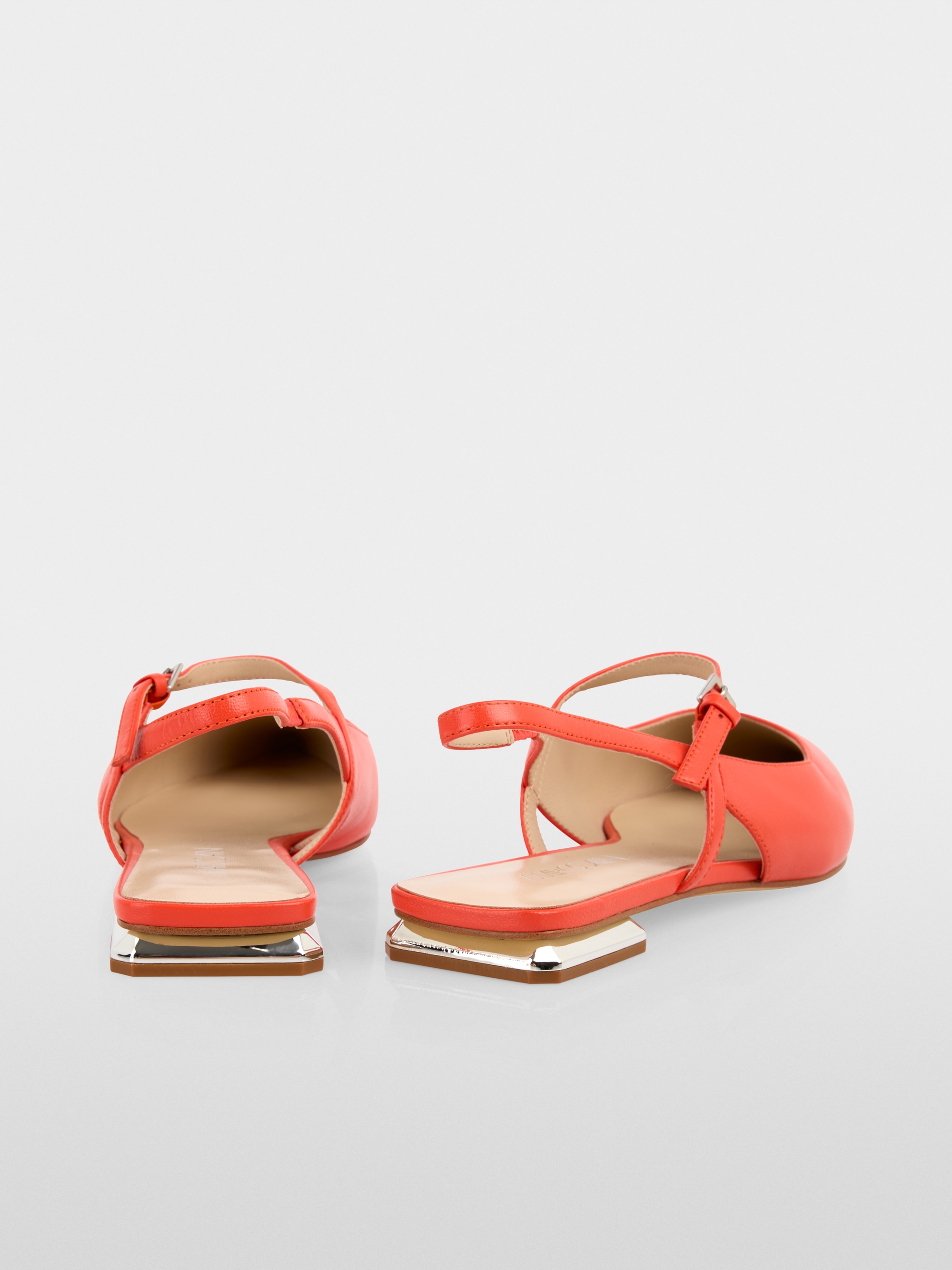 Slingback leather ballerinas