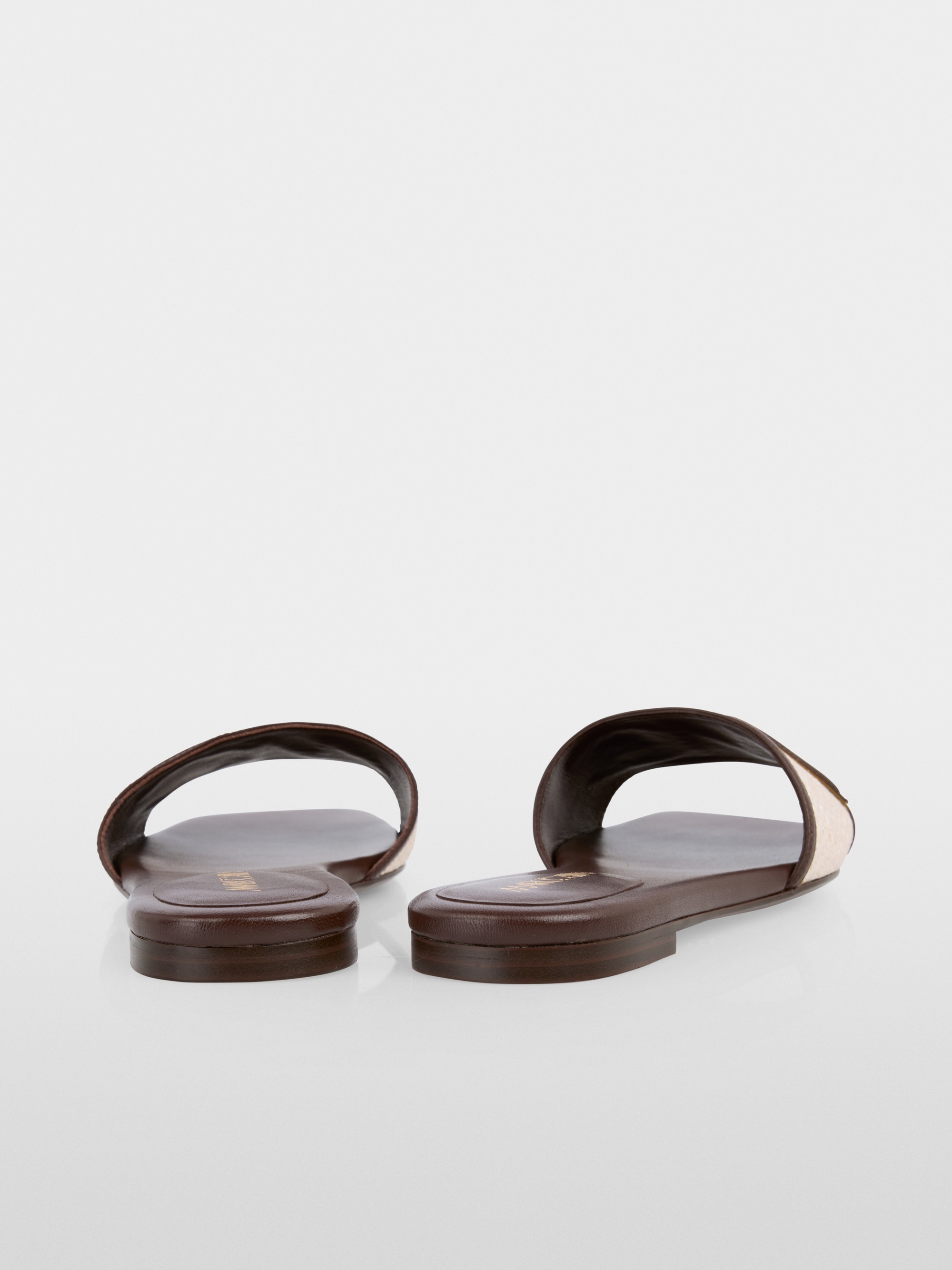 Flat raffia mix sandals