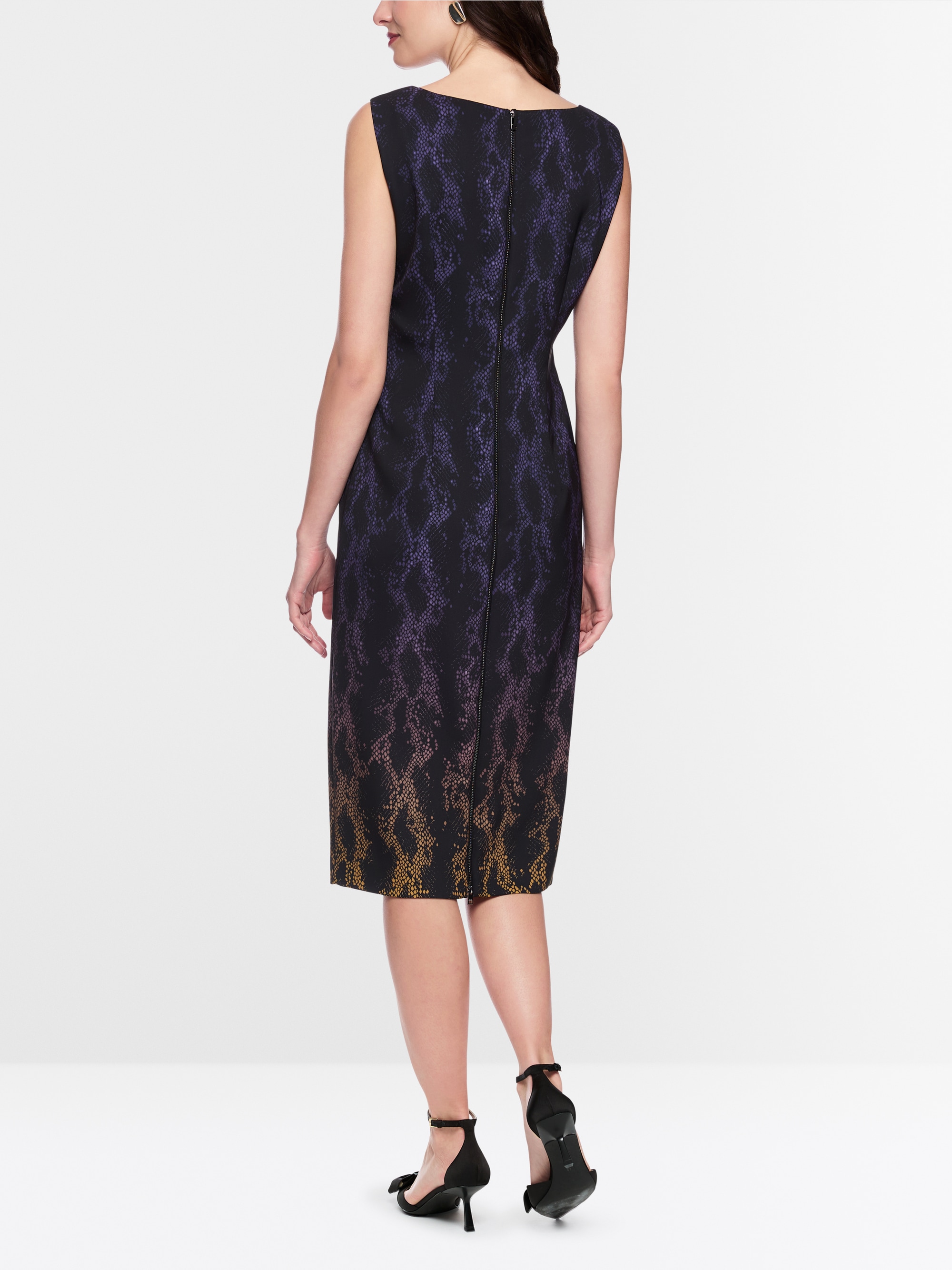 Sheath dress with snake print