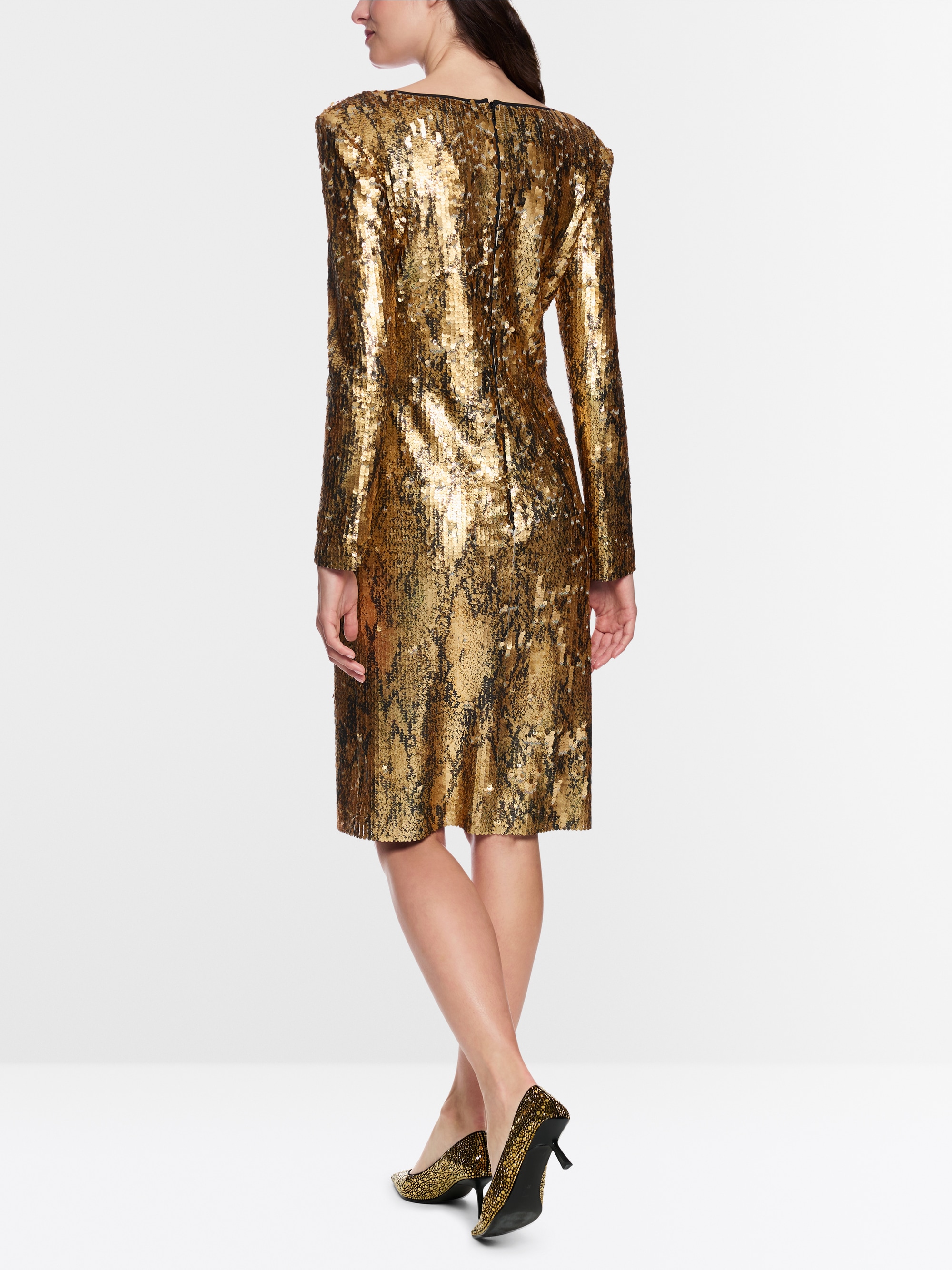 Gouden paillettenjurk