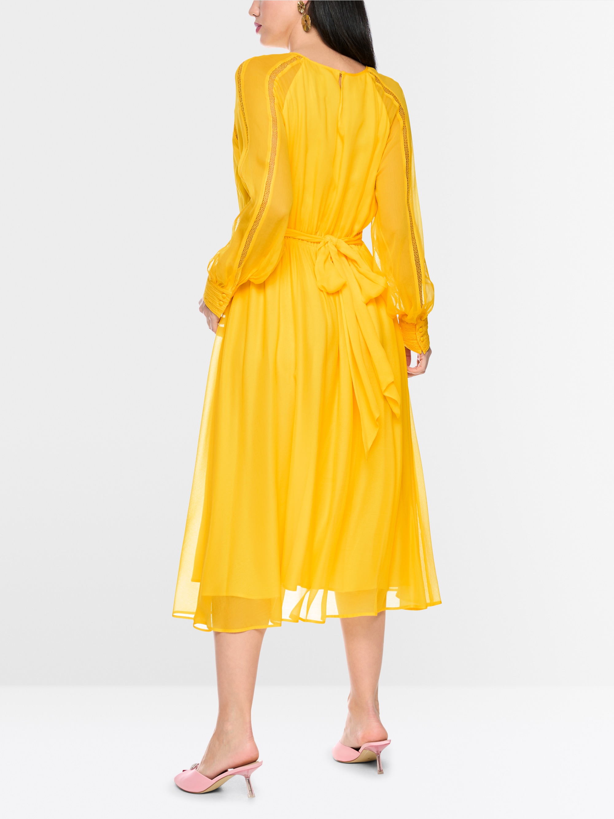 Crinkled viscose midi dress