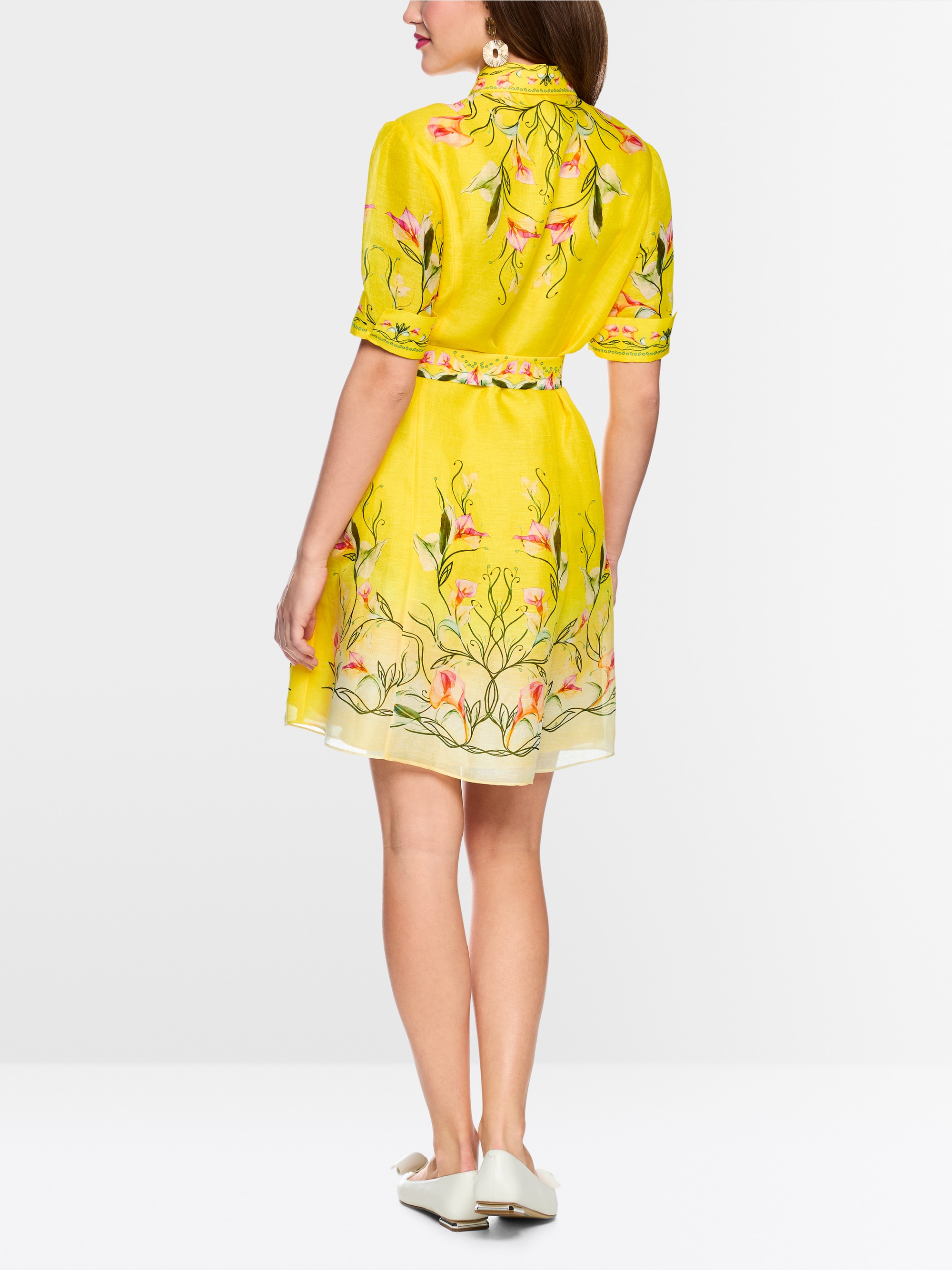 Linen-silk blend mini dress