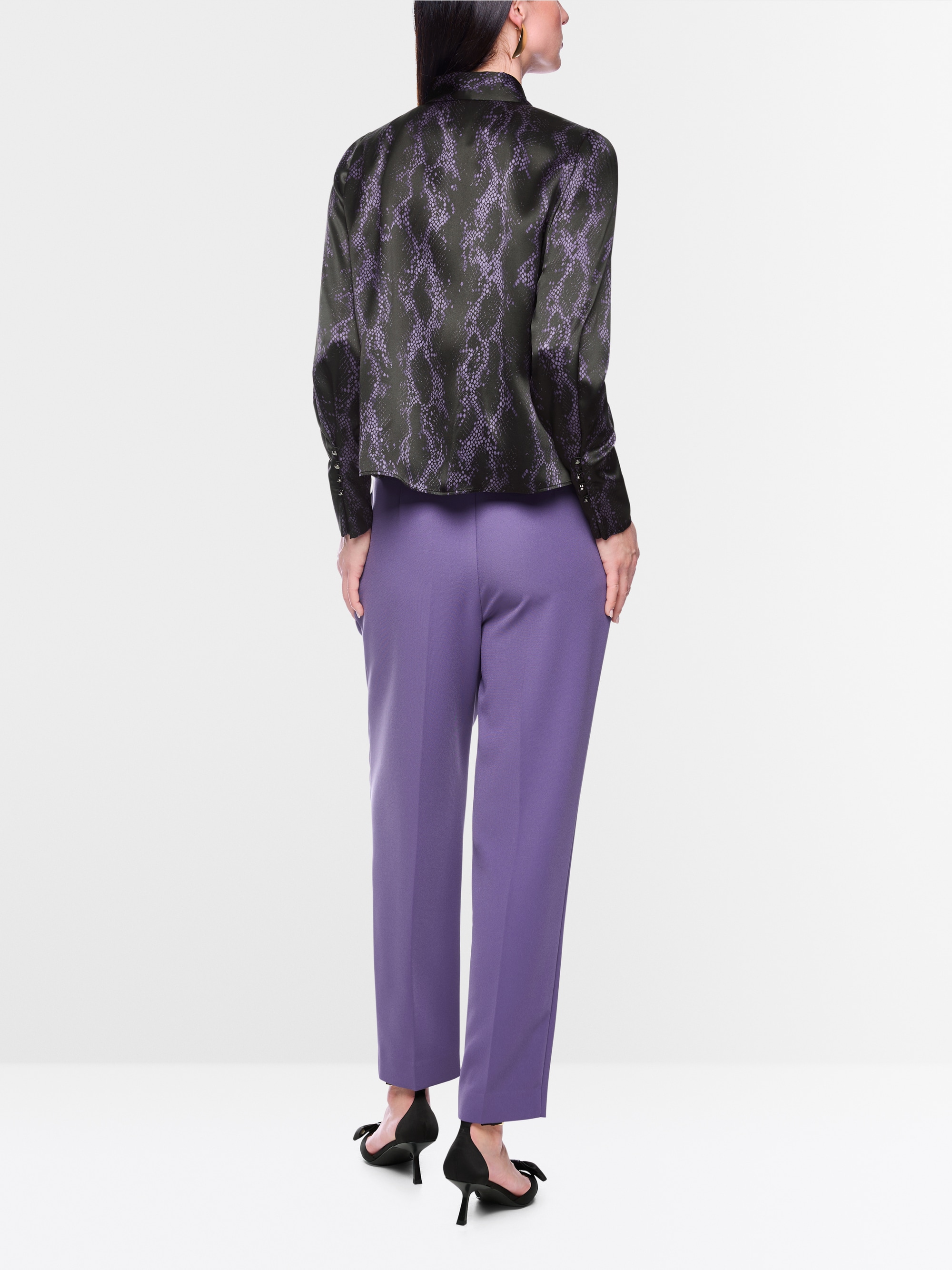 Blouse en soie à imprimé serpent