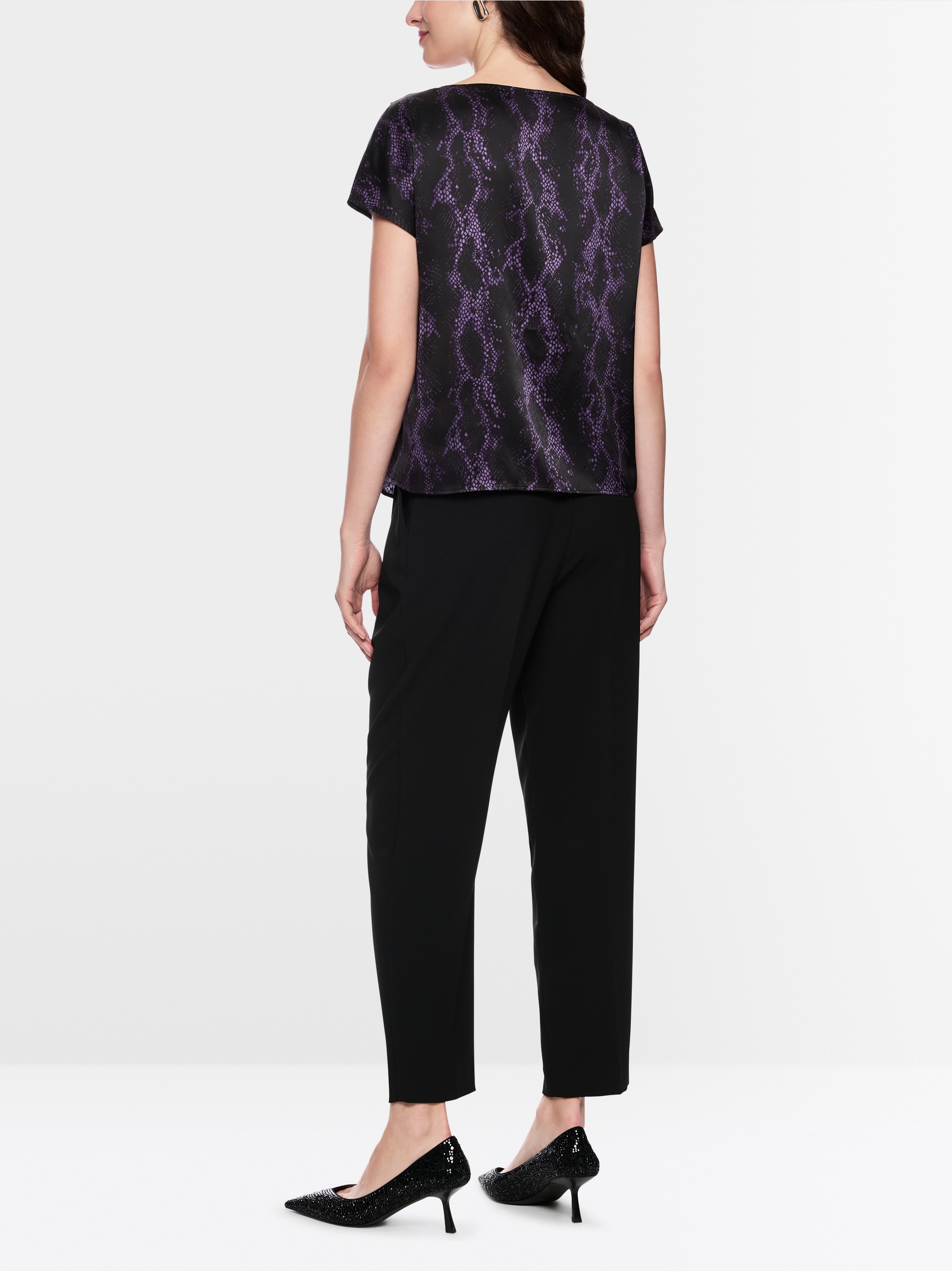 Zijden top met slangenprint