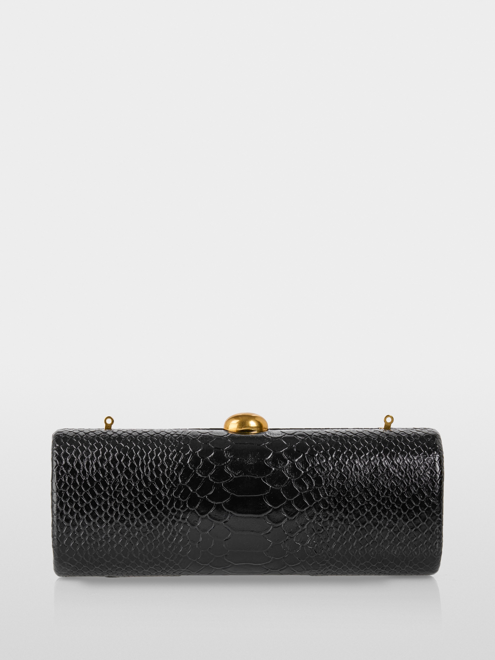 Leather clutch in snake look