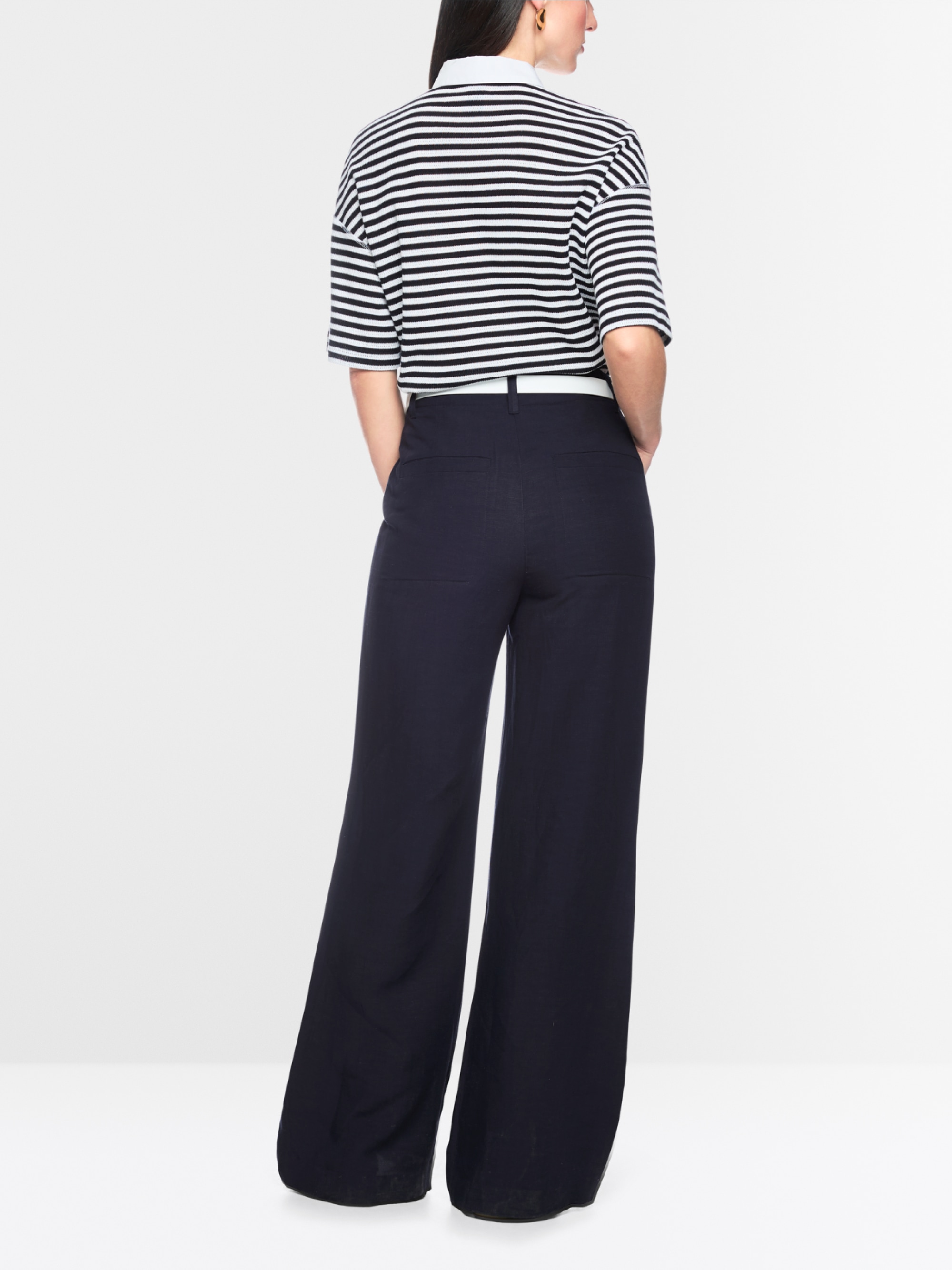 WAUKEE viscose-linen blend trousers