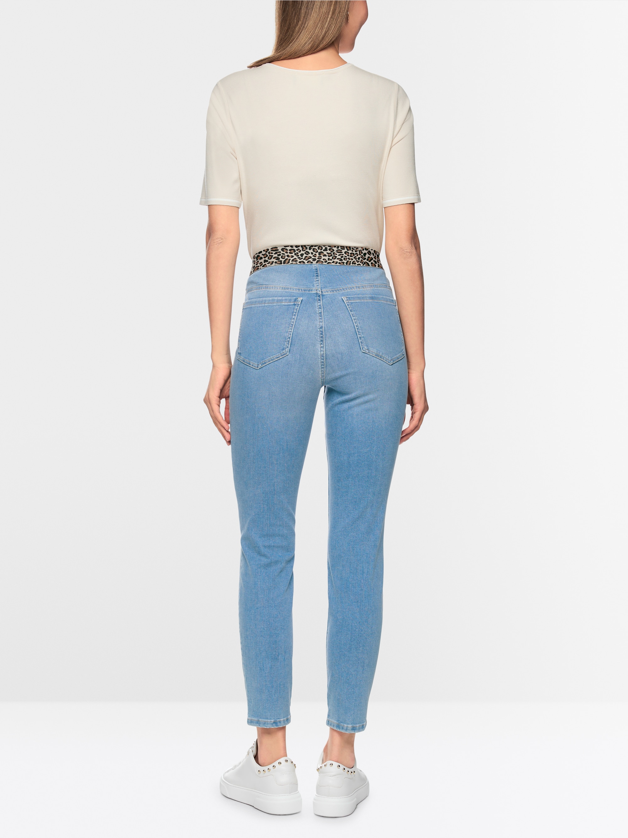 SOFIA pants with leopard print waistband