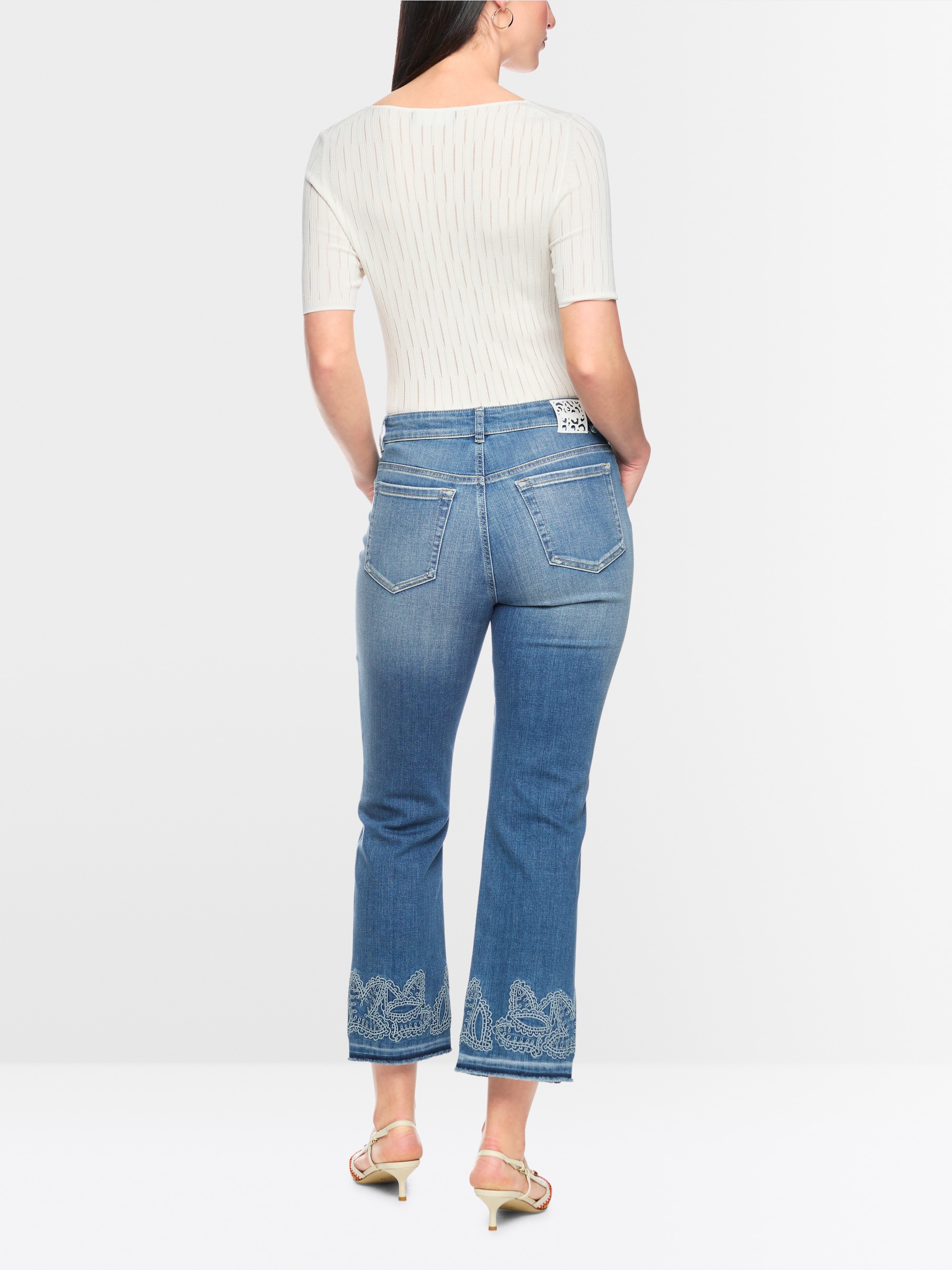 FORLI jeans with paisley embroidery