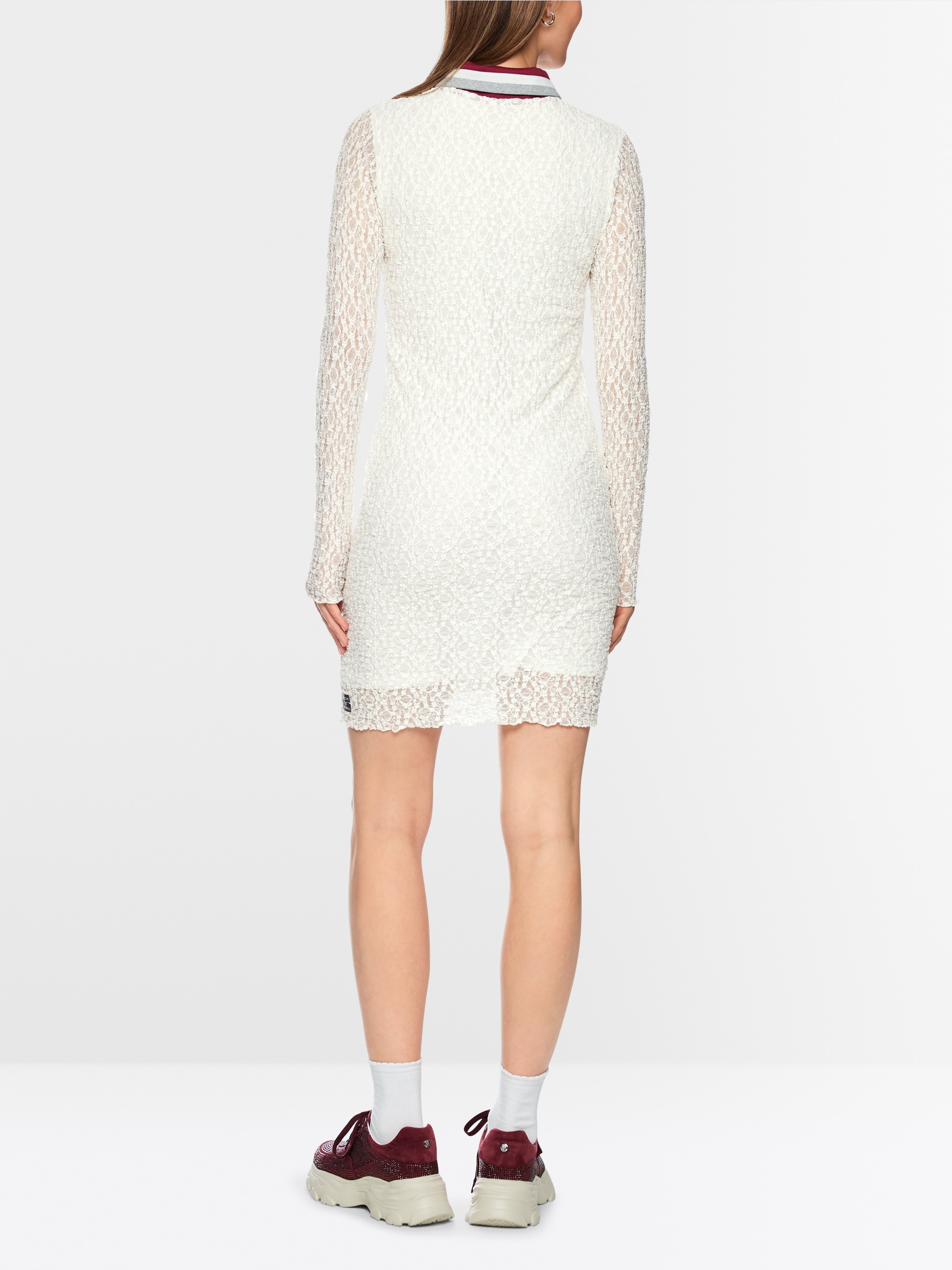 Robe polo à effet résille