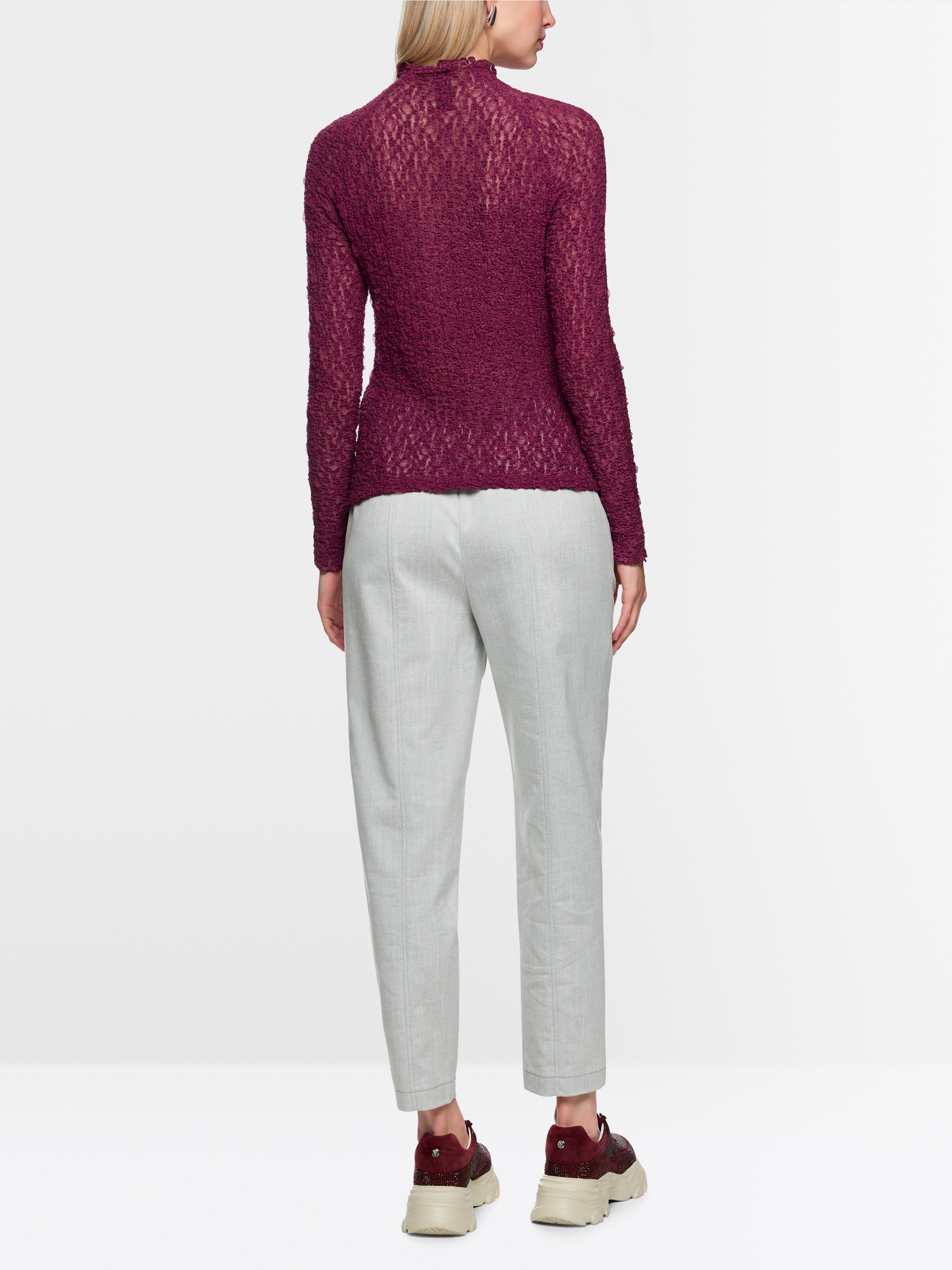 Sheer shirt with lace