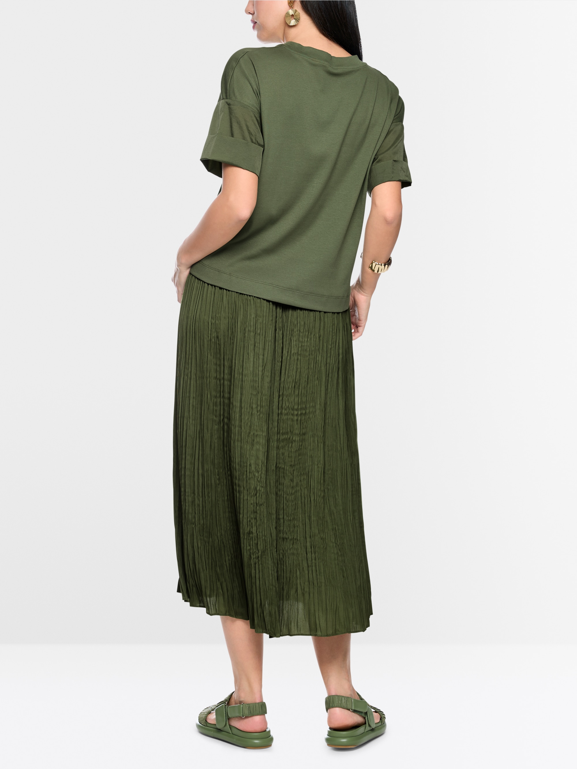 Materials mix T-shirt