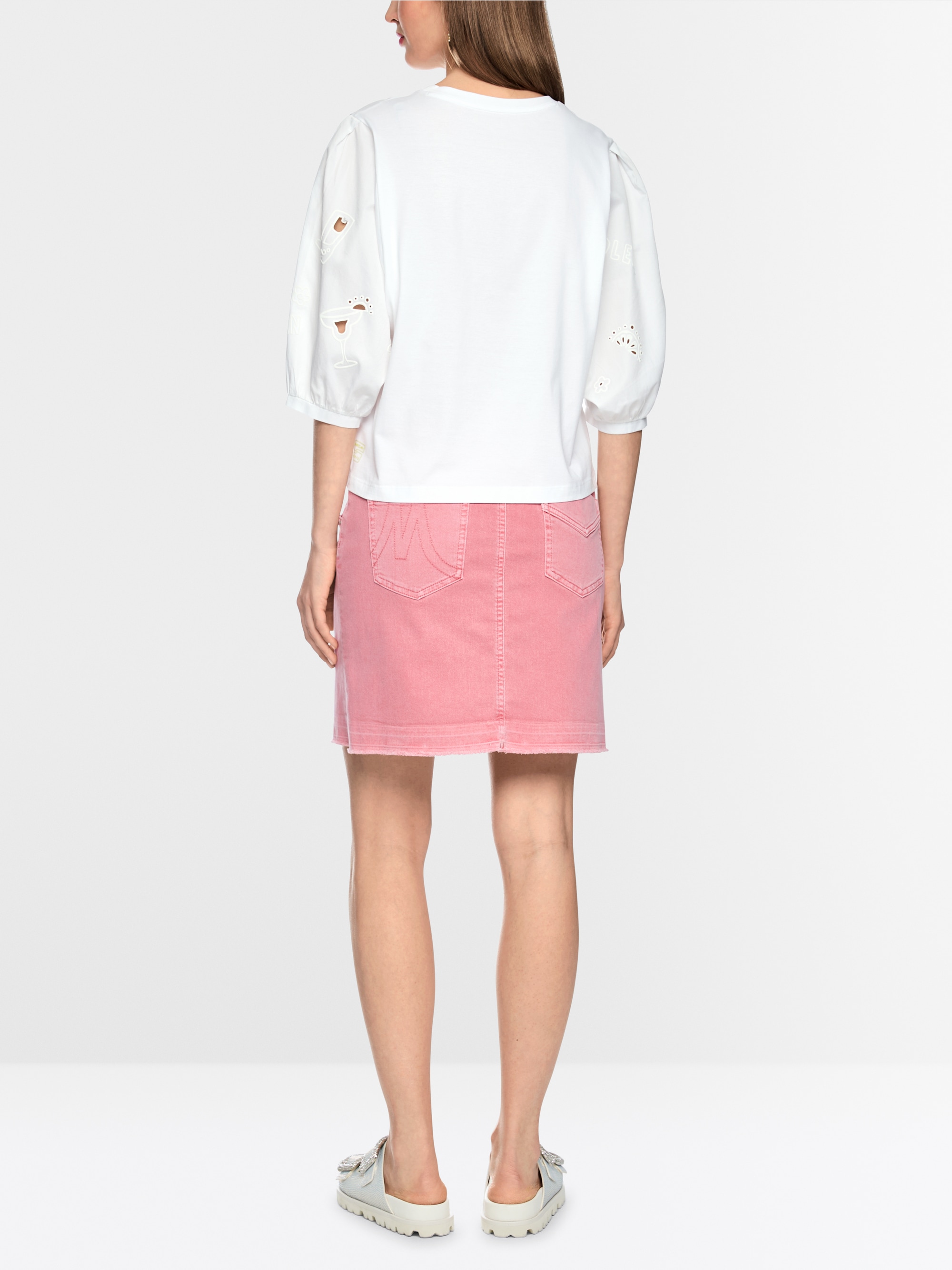 Shirt with 3/4 balloon sleeves
