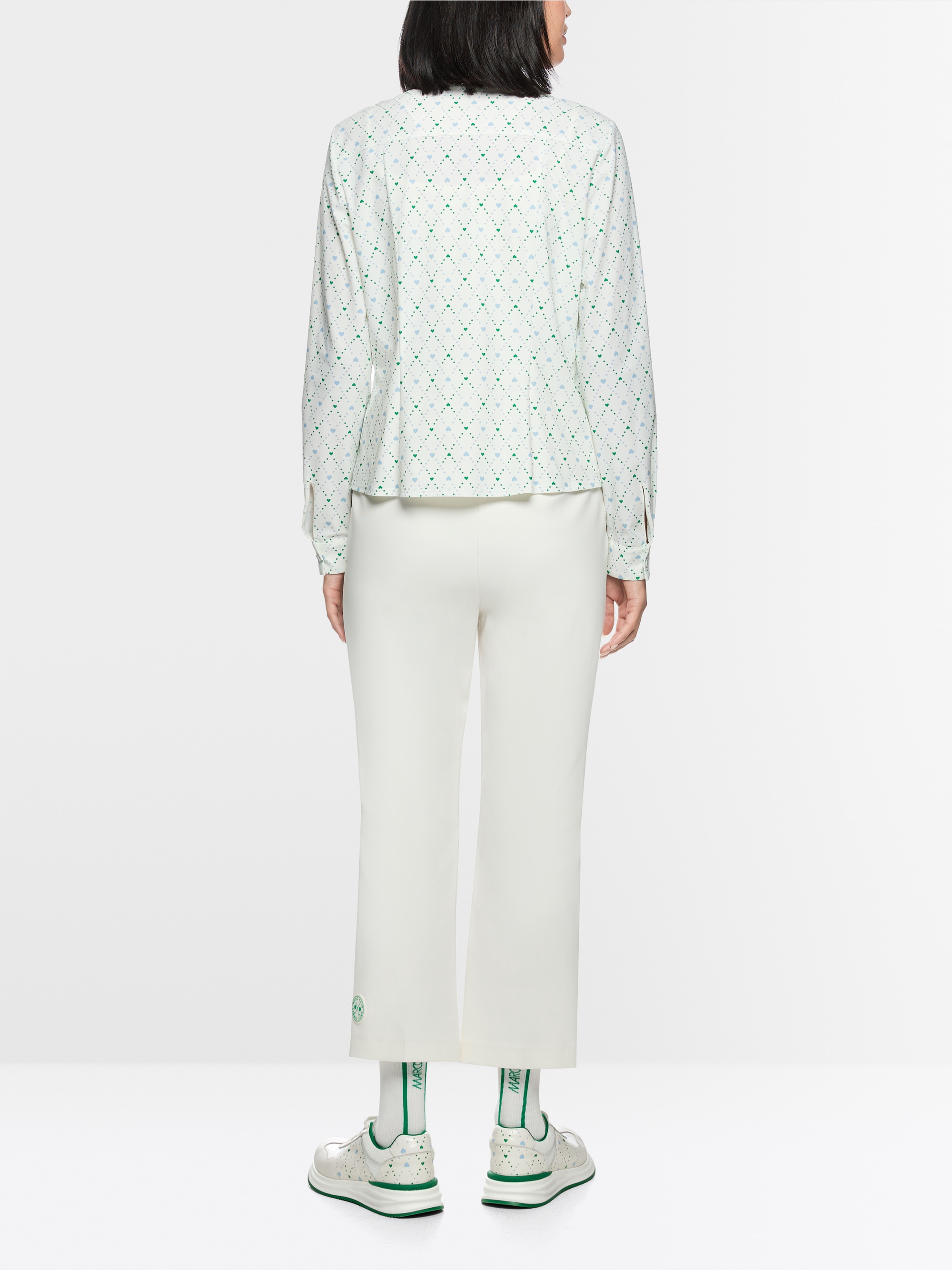 Stretch blouse with heart print