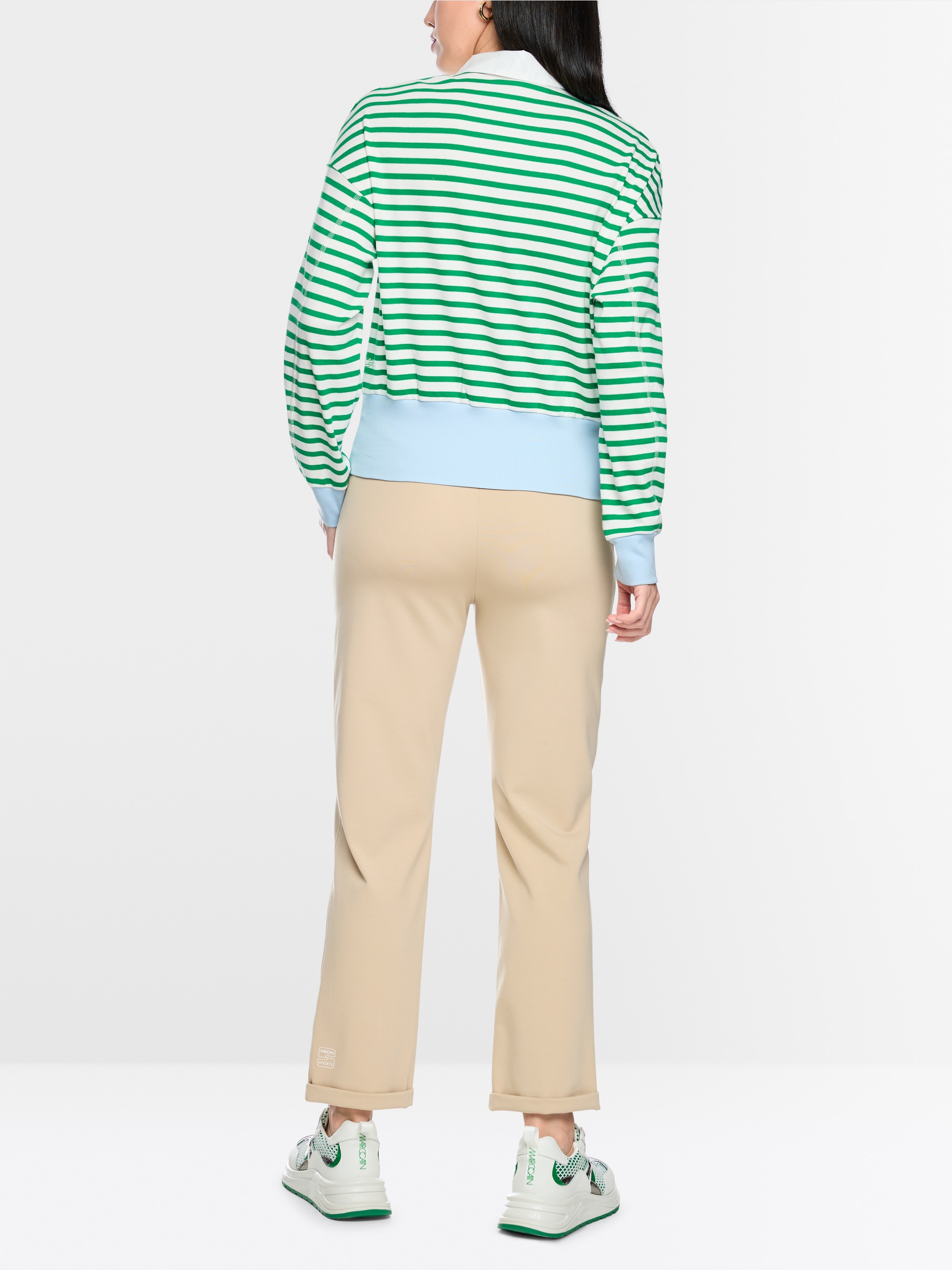 Striped polo shirt in stretch cotton