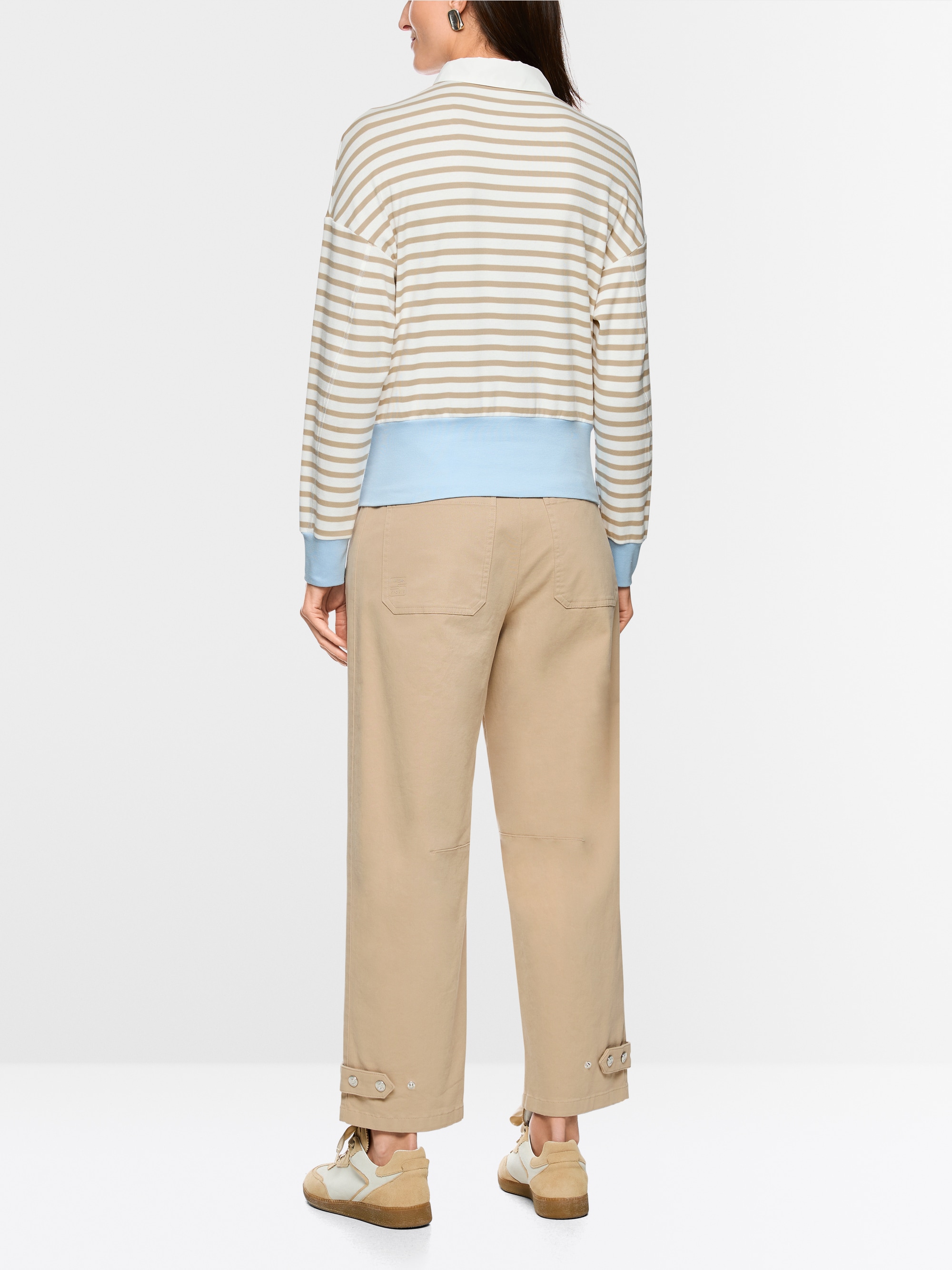 Striped polo shirt in stretch cotton