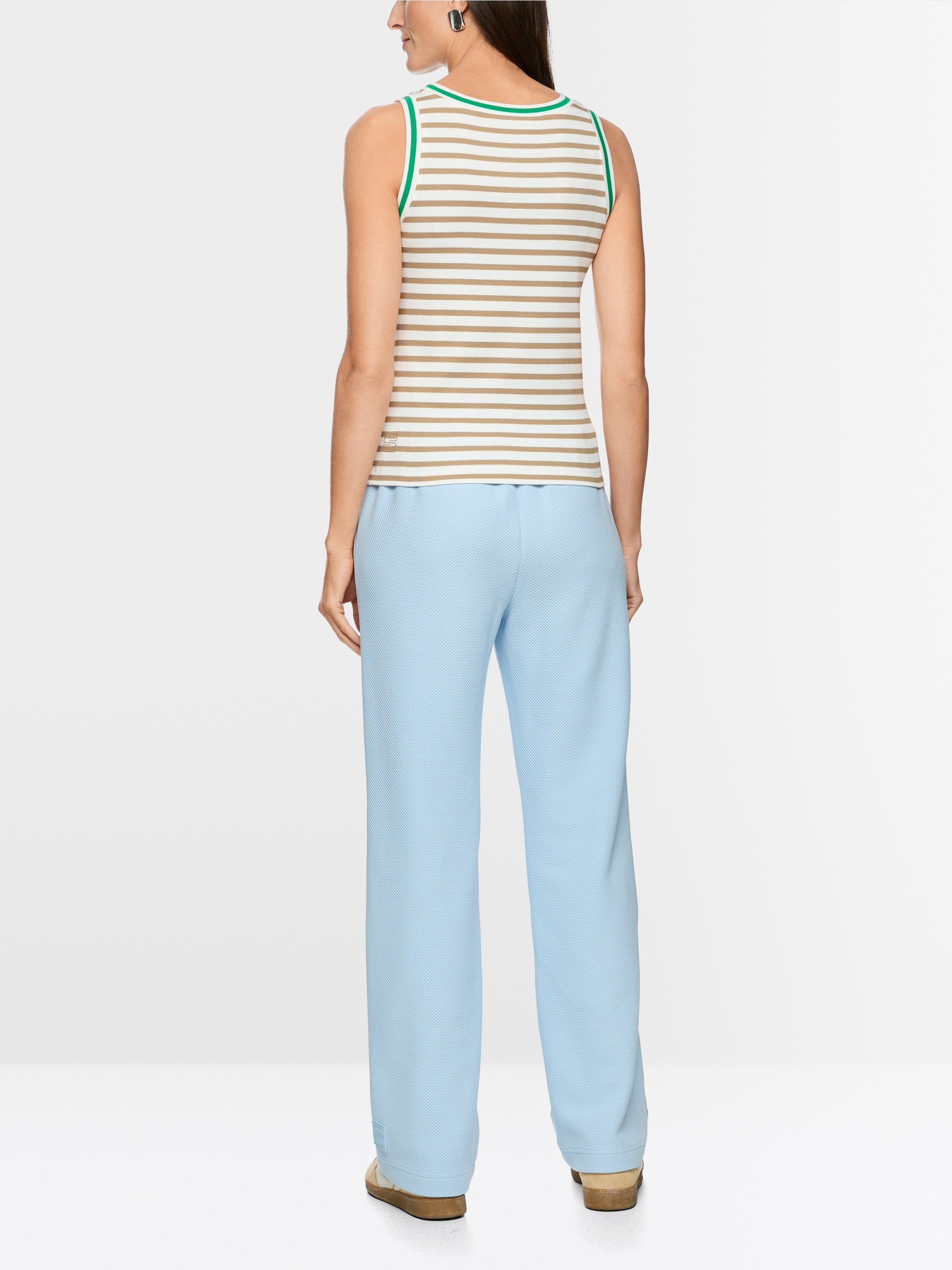 Striped stretch cotton top