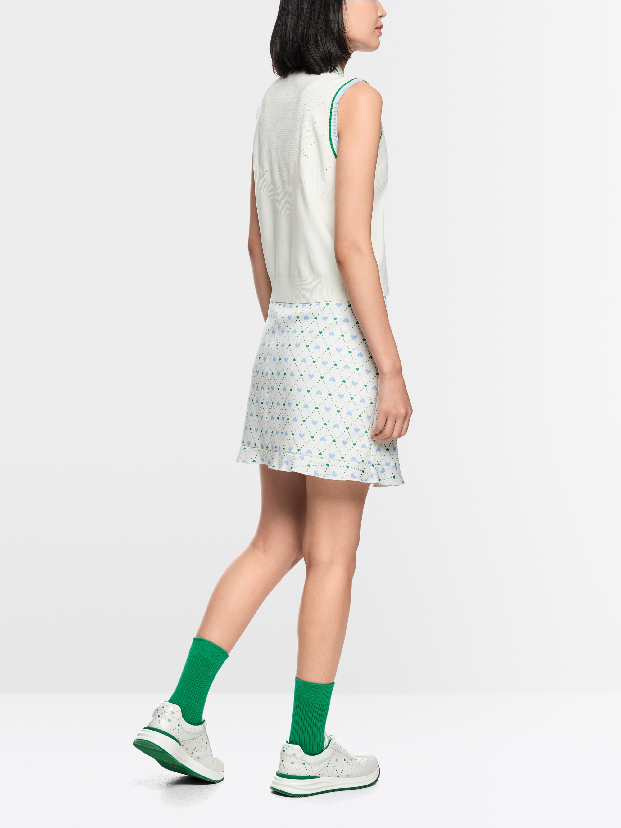 Knitted top with openwork pattern