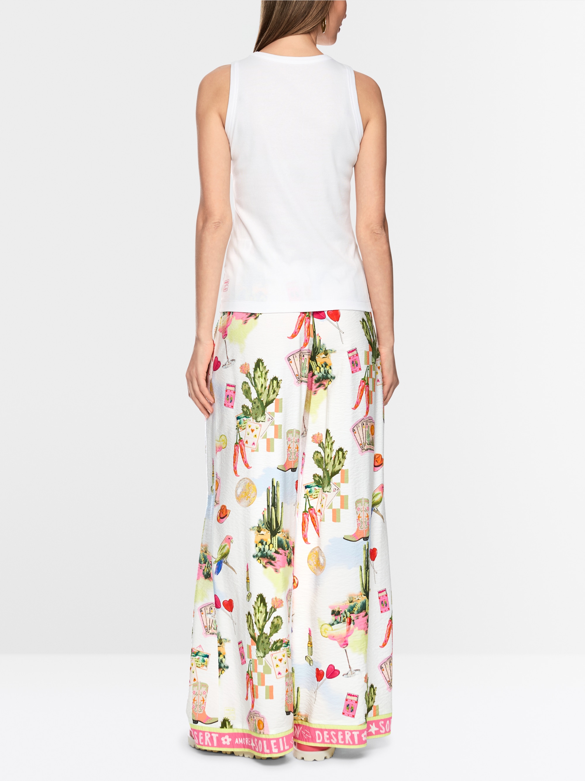 Ribbed top with cactus print