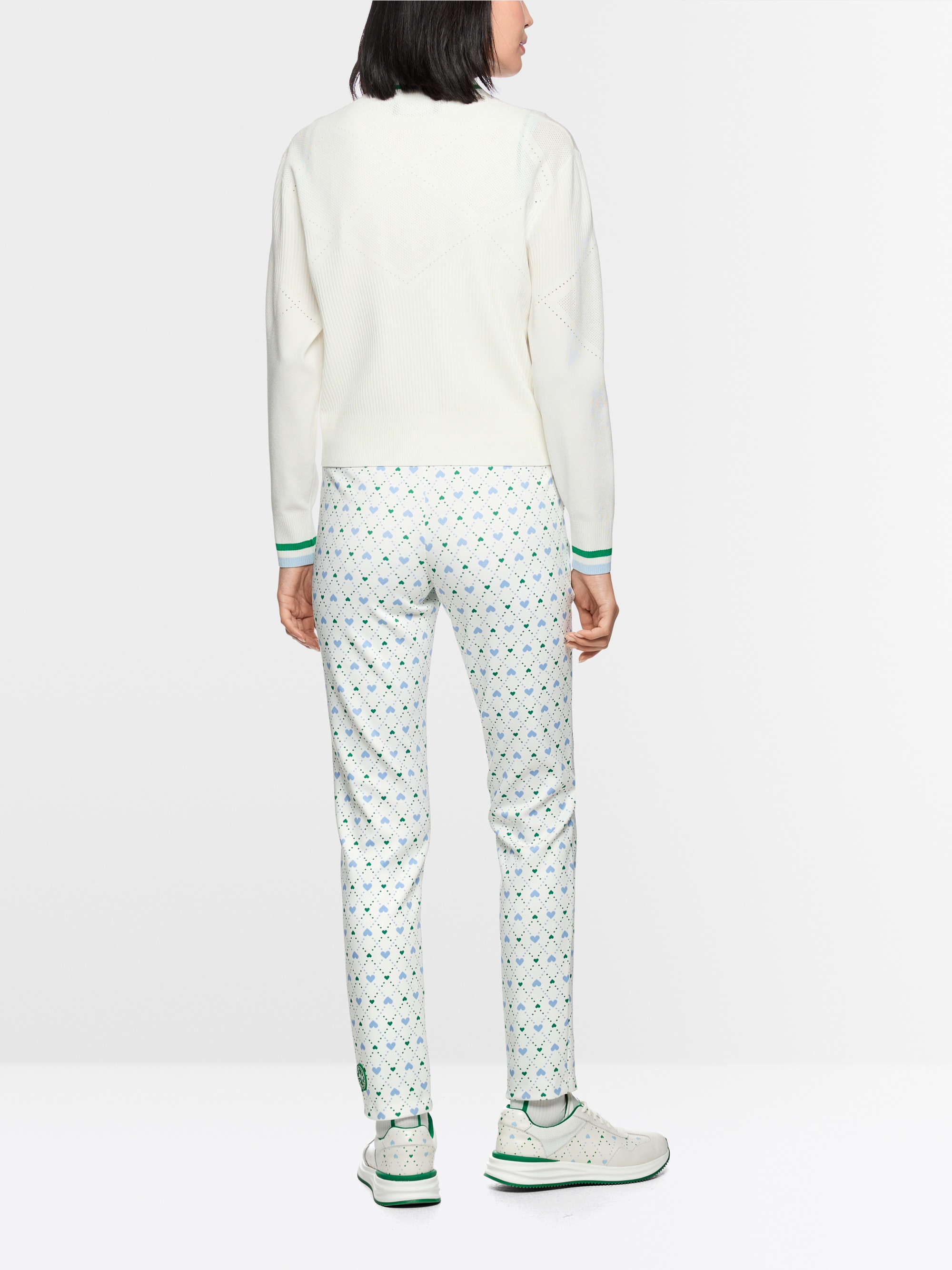 SOFIA heart print scuba jersey trousers