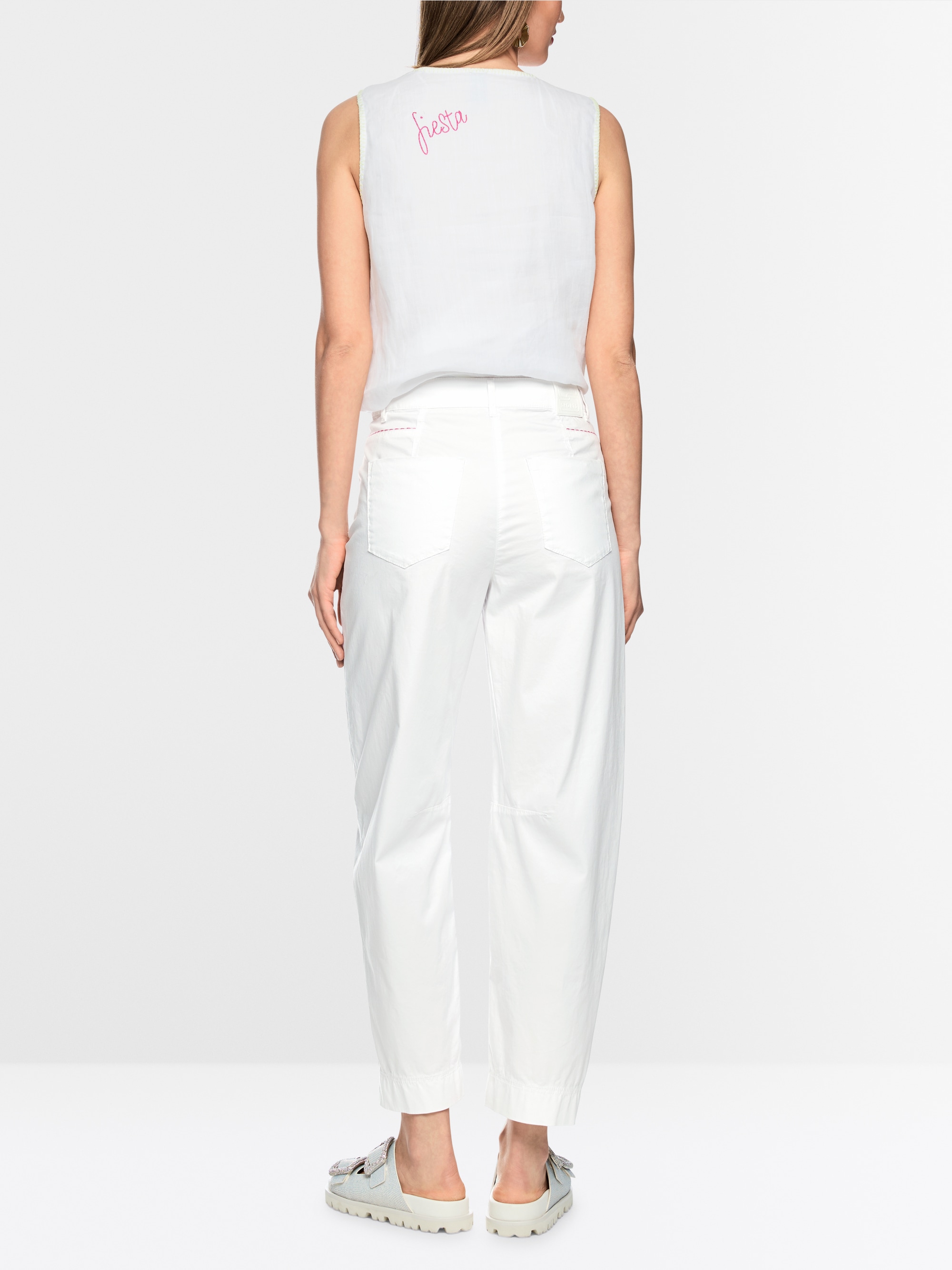 Pantalon en tissu RUMA coupe décontractée en forme de O
