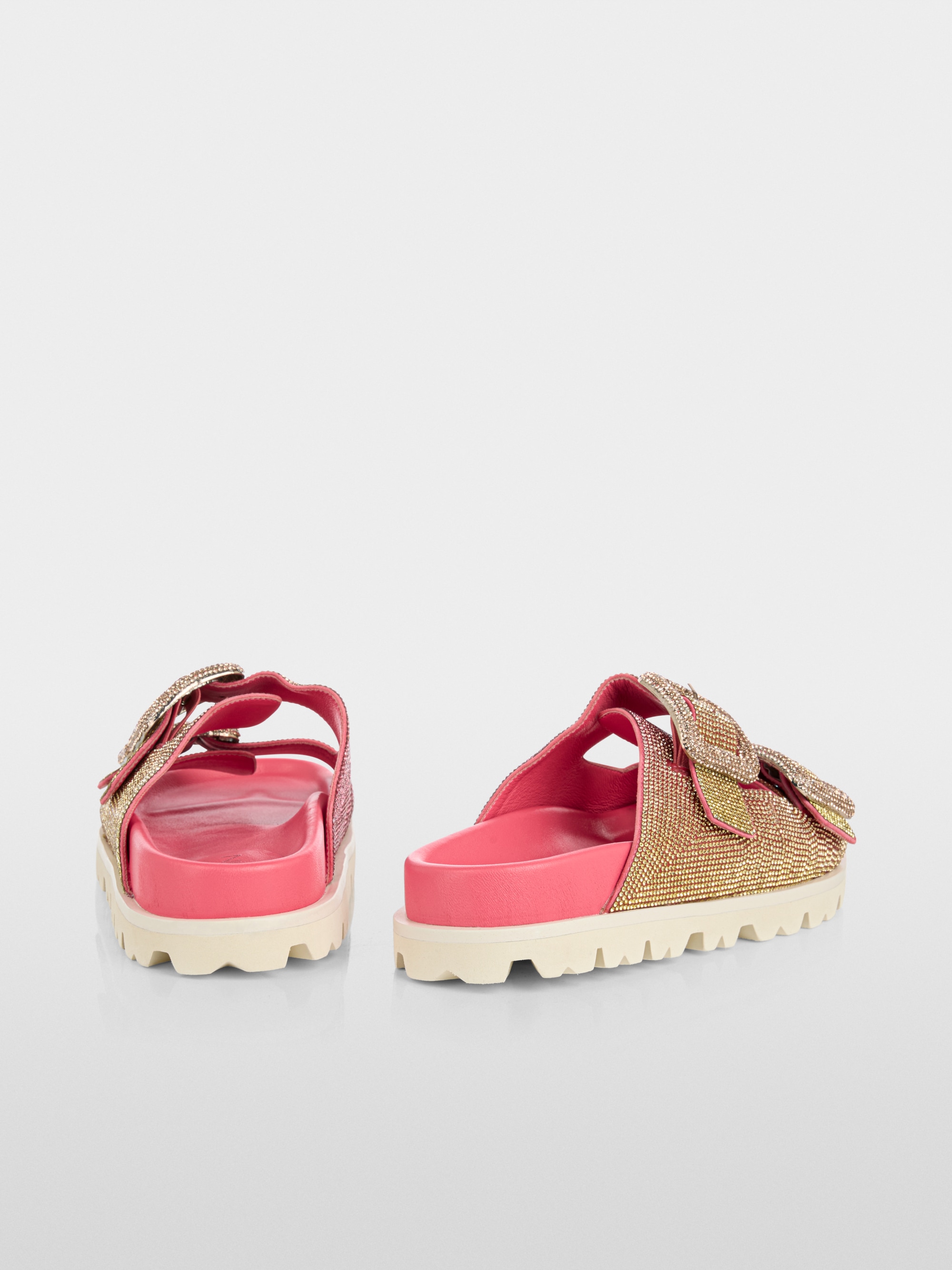 Strappy mules with hotfix stones