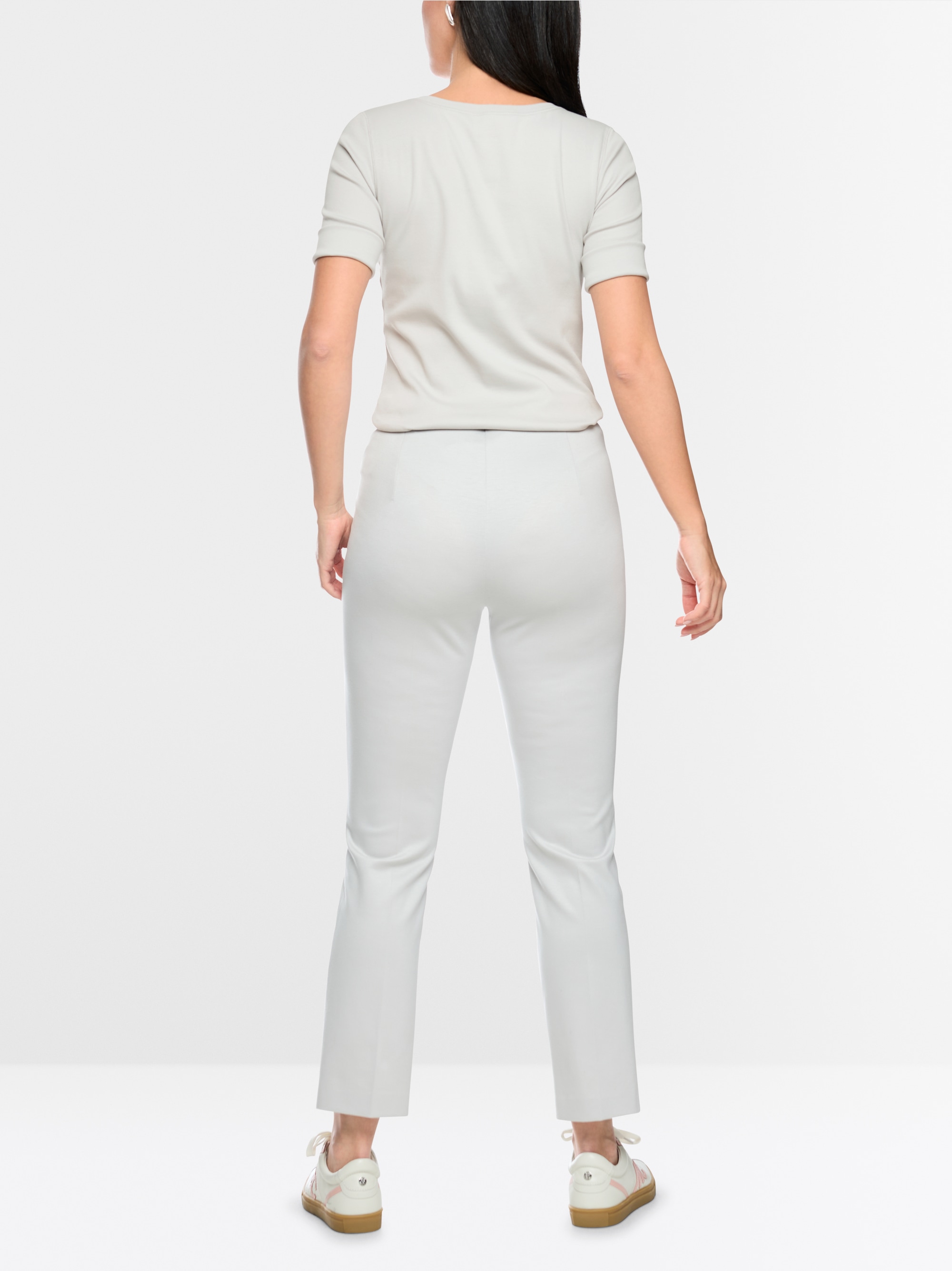 Stretch cotton shirt with half sleeves