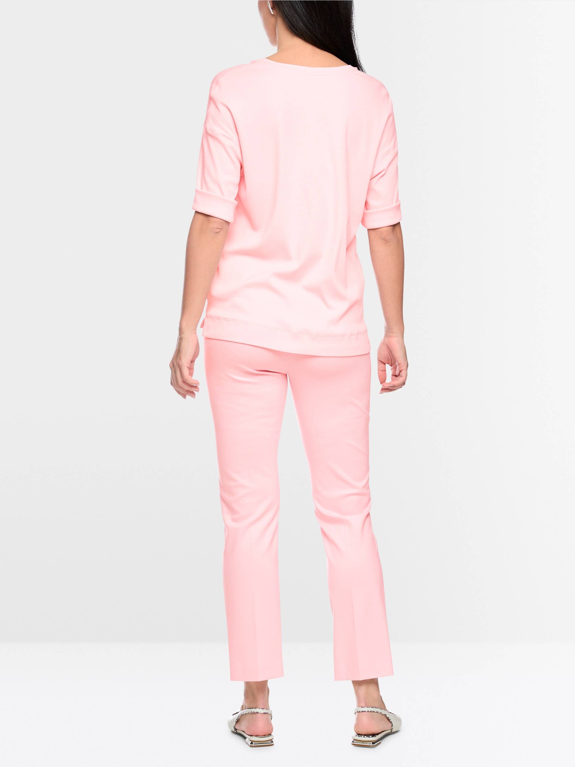 Materials mix blouse-style shirt