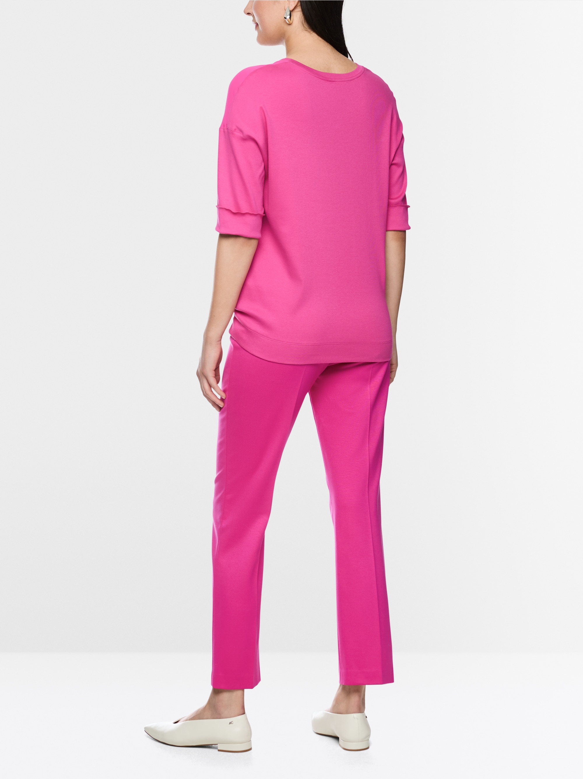 Materials mix blouse-style shirt