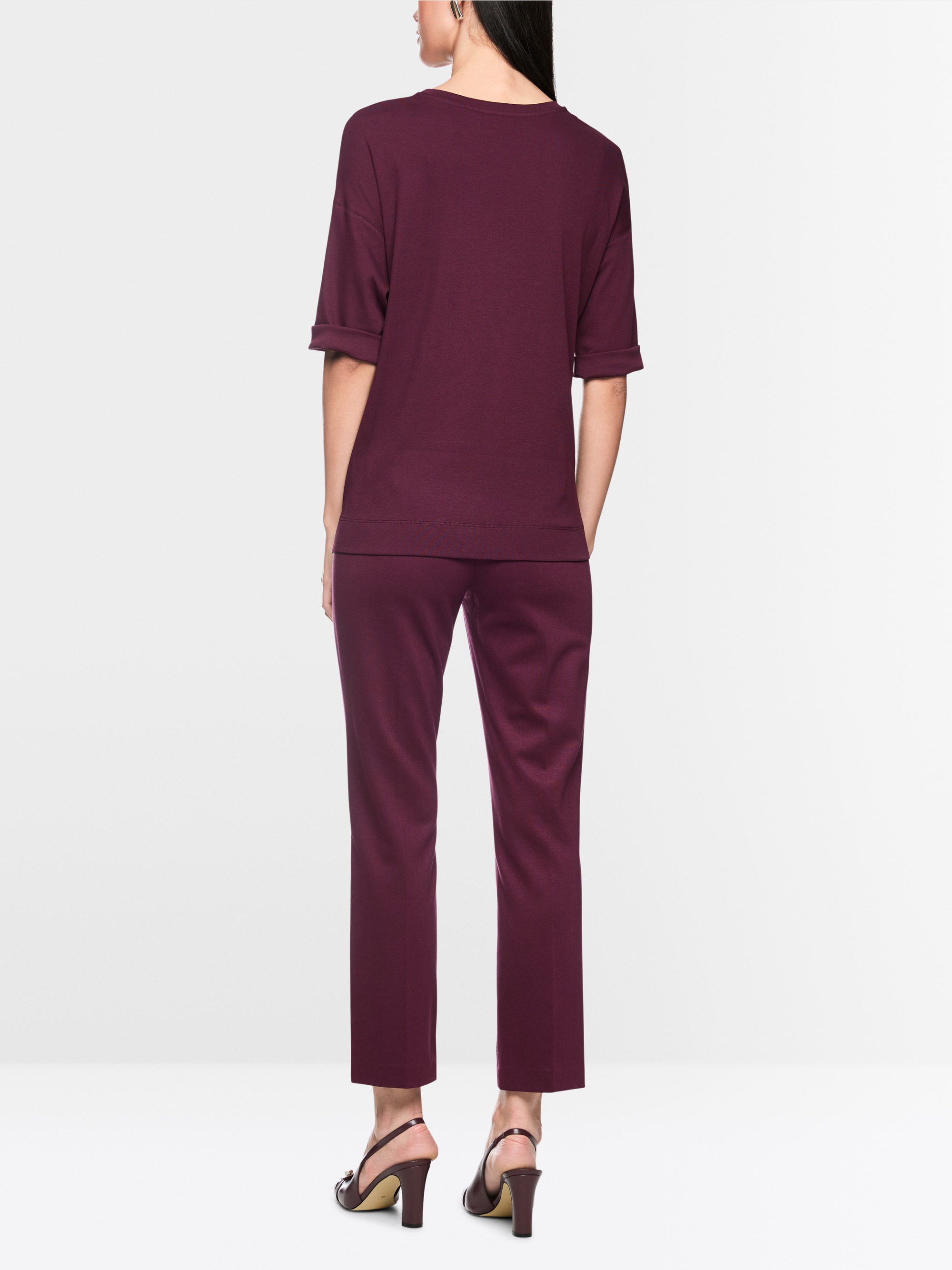 Materials mix blouse-style shirt