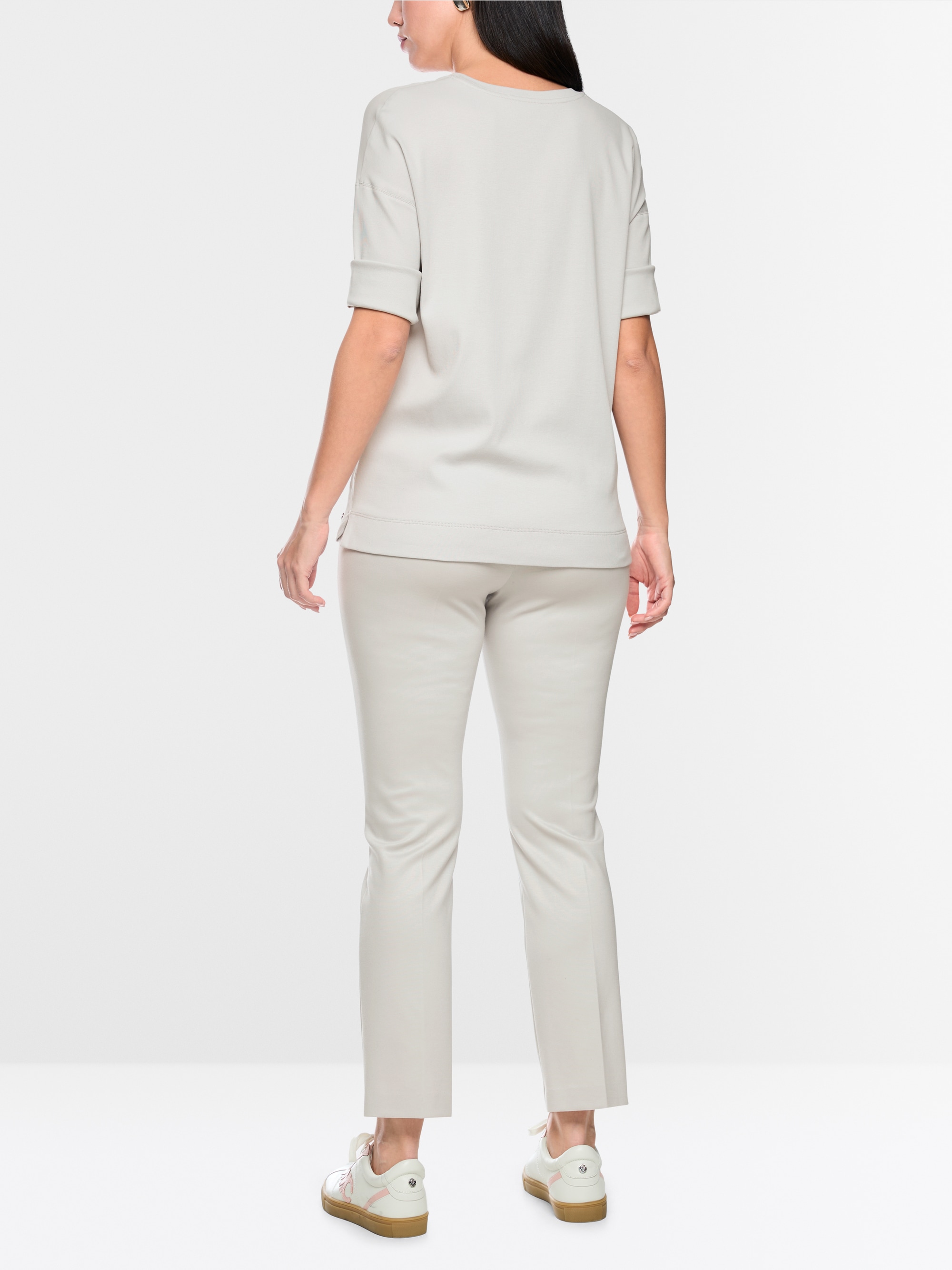 Materials mix blouse-style shirt